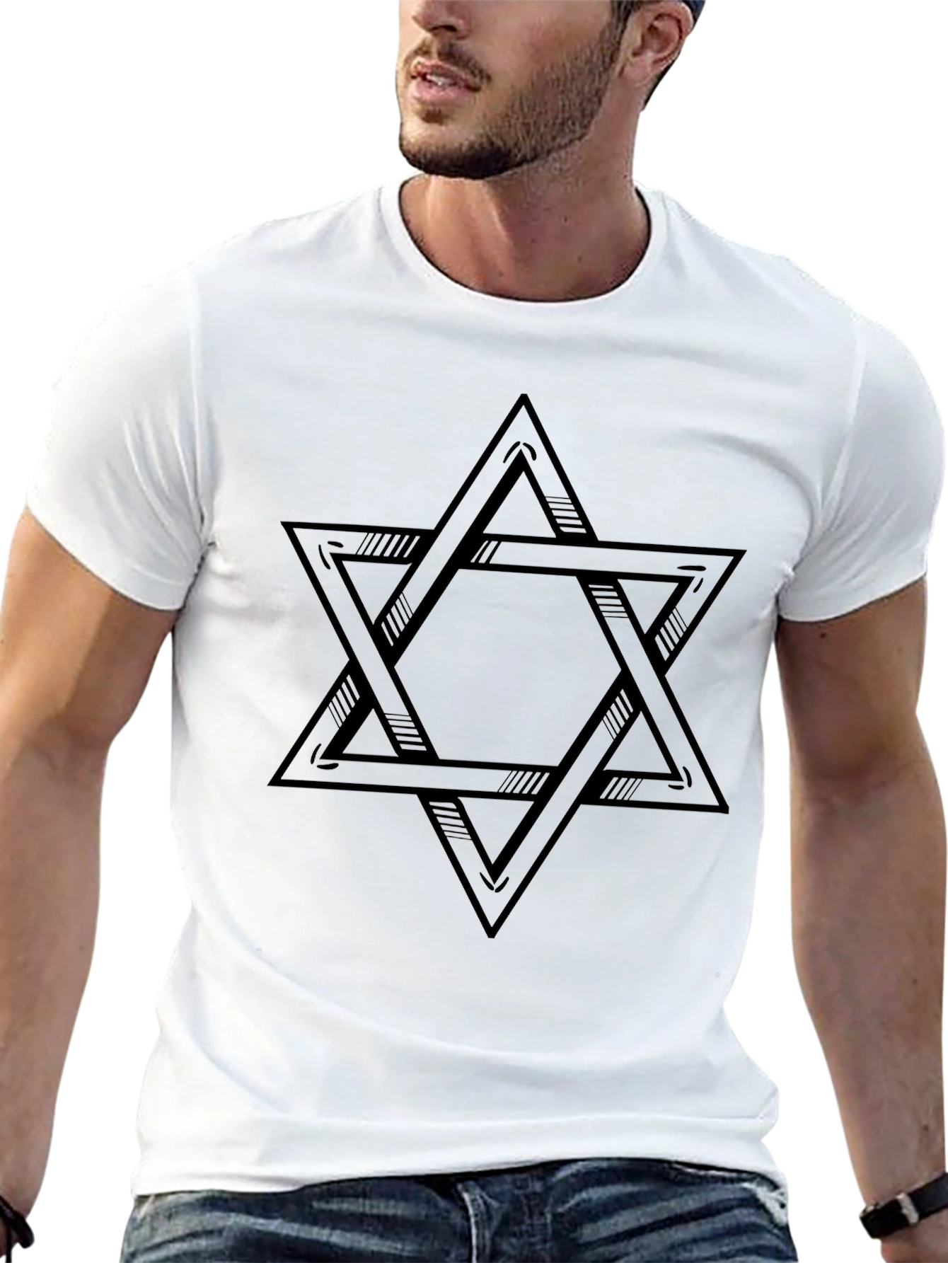 Star of David Graphic Black T-Shirt