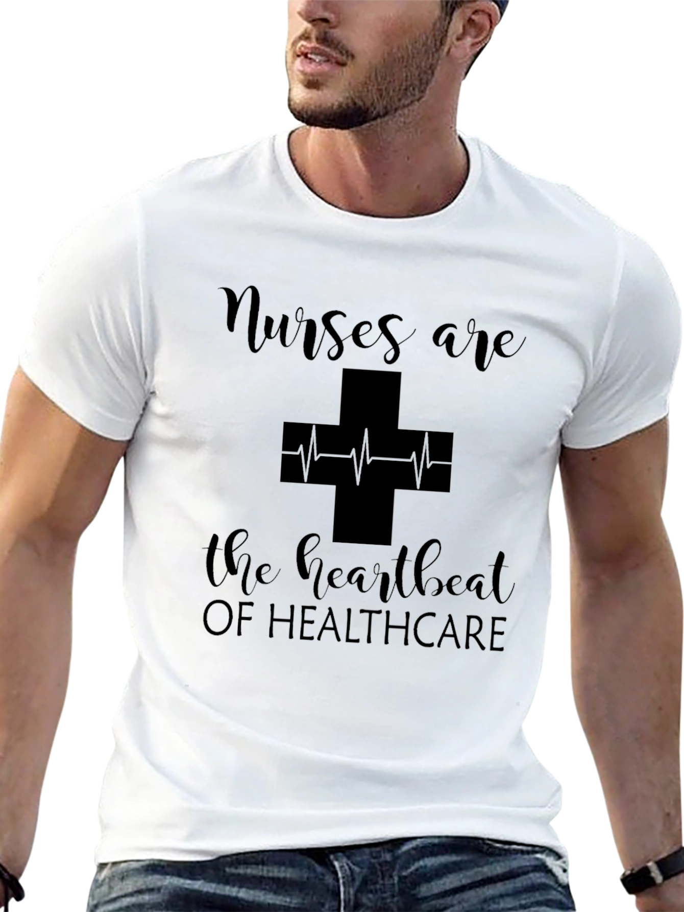 Nurses are the Heartbeat Healthcare Graphic Tee