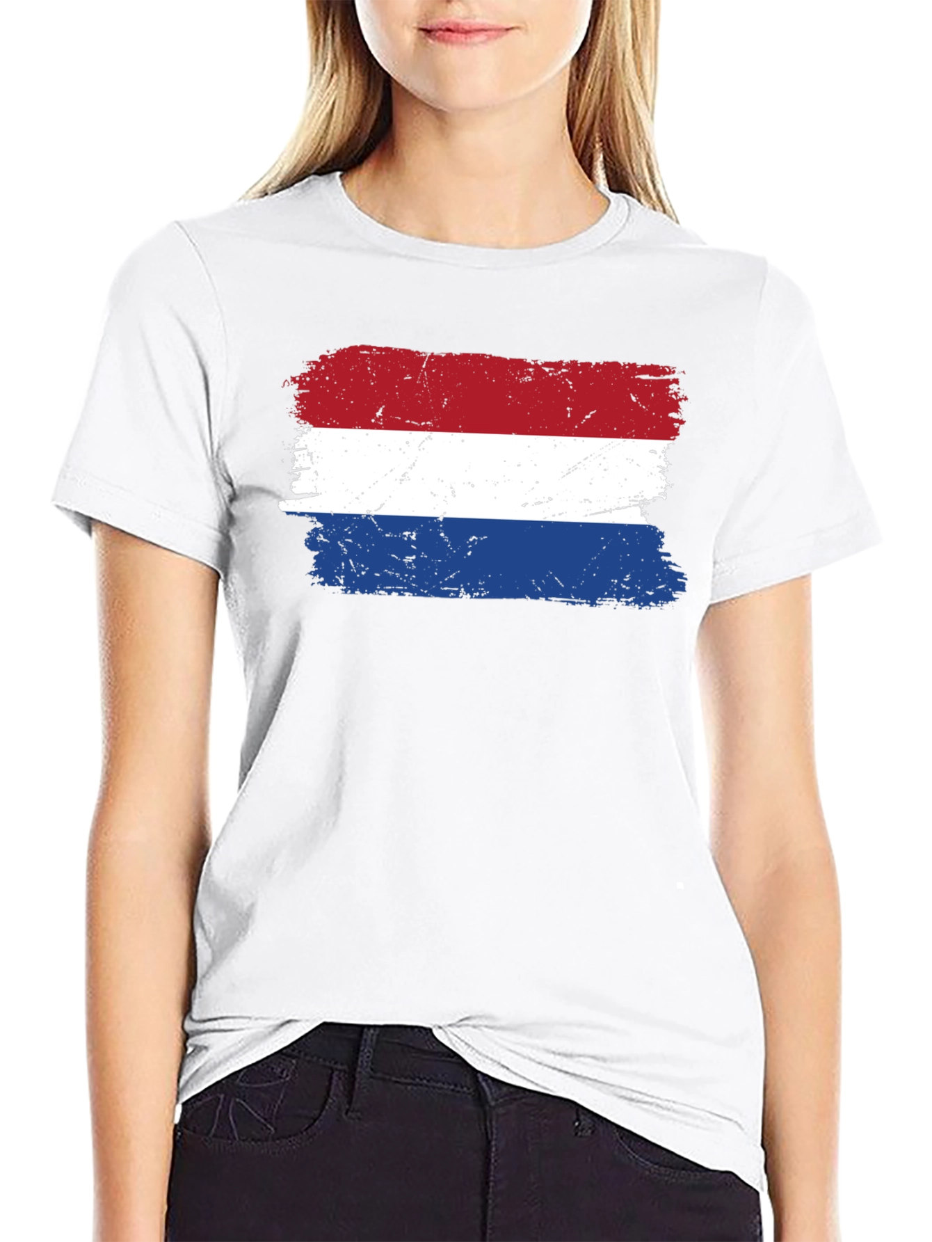 Netherlands Flag Grunge T-Shirt