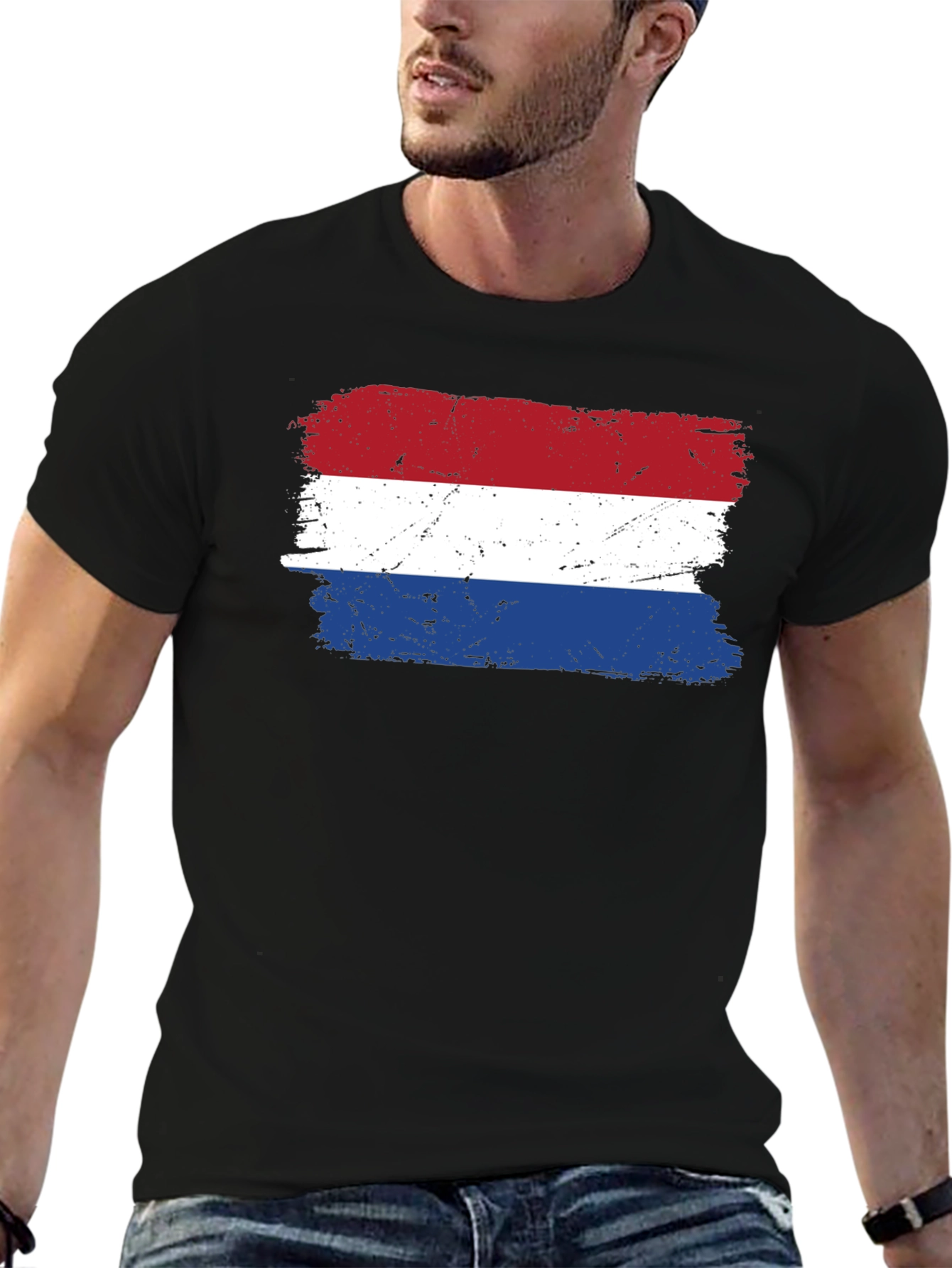 Netherlands Flag Grunge T-Shirt