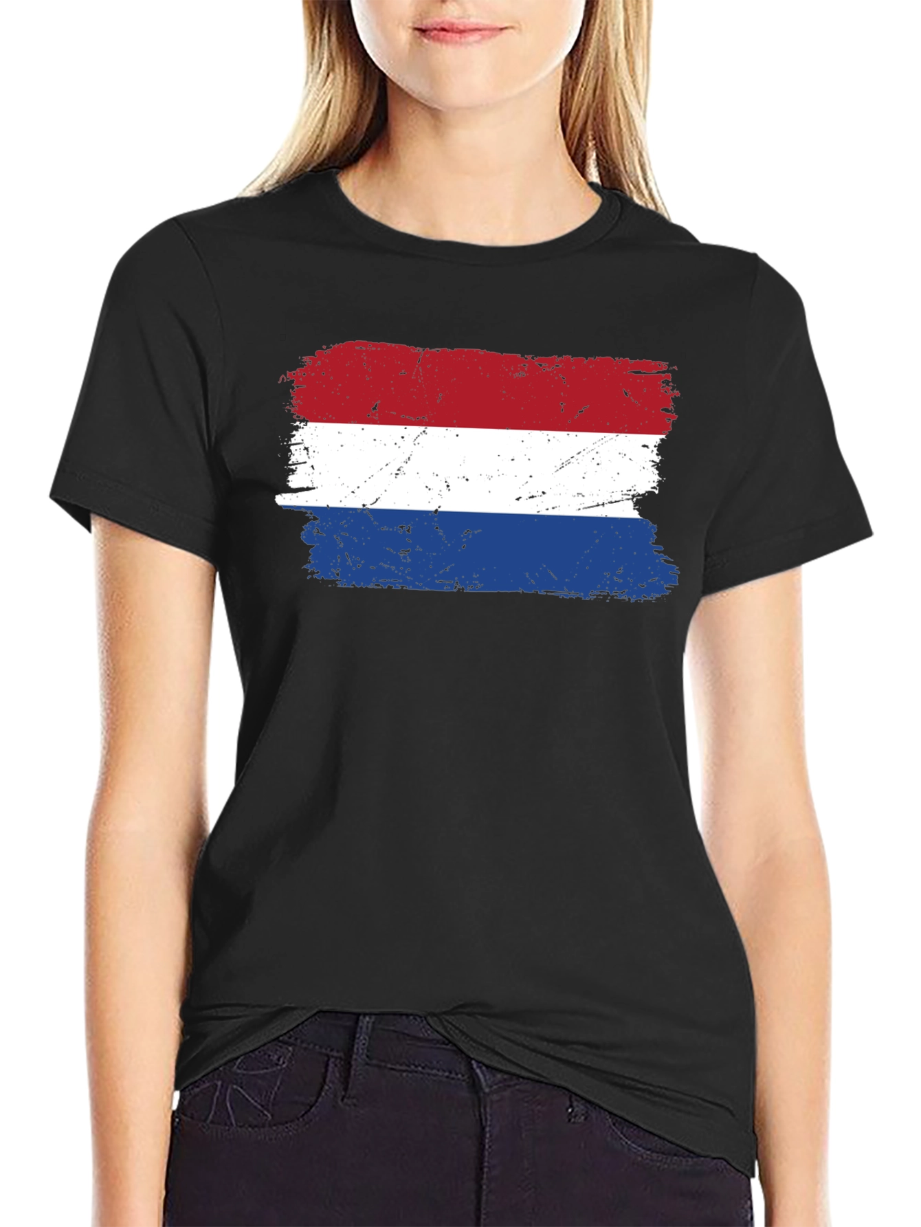 Netherlands Flag Grunge T-Shirt