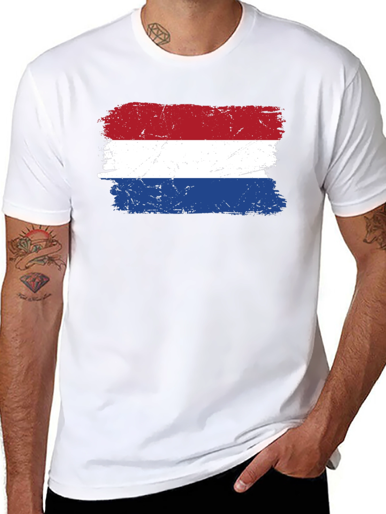 Netherlands Flag Grunge T-Shirt