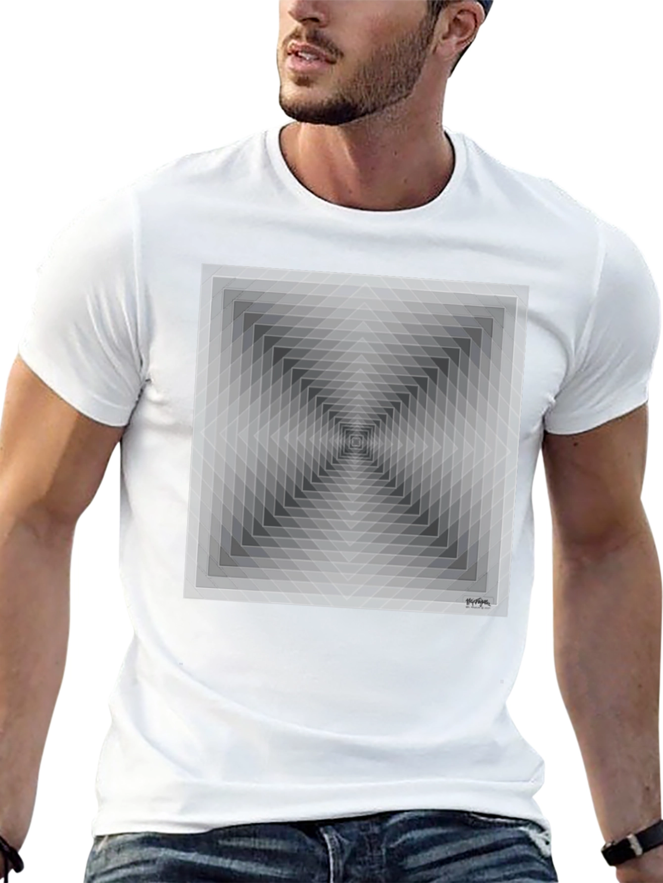 Geometric Illusion T-Shirt - Modern Art Tee