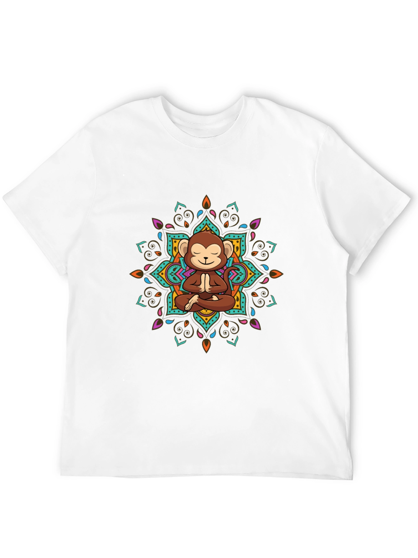 Monkey Mandala T-Shirt - Meditating Monkey Design