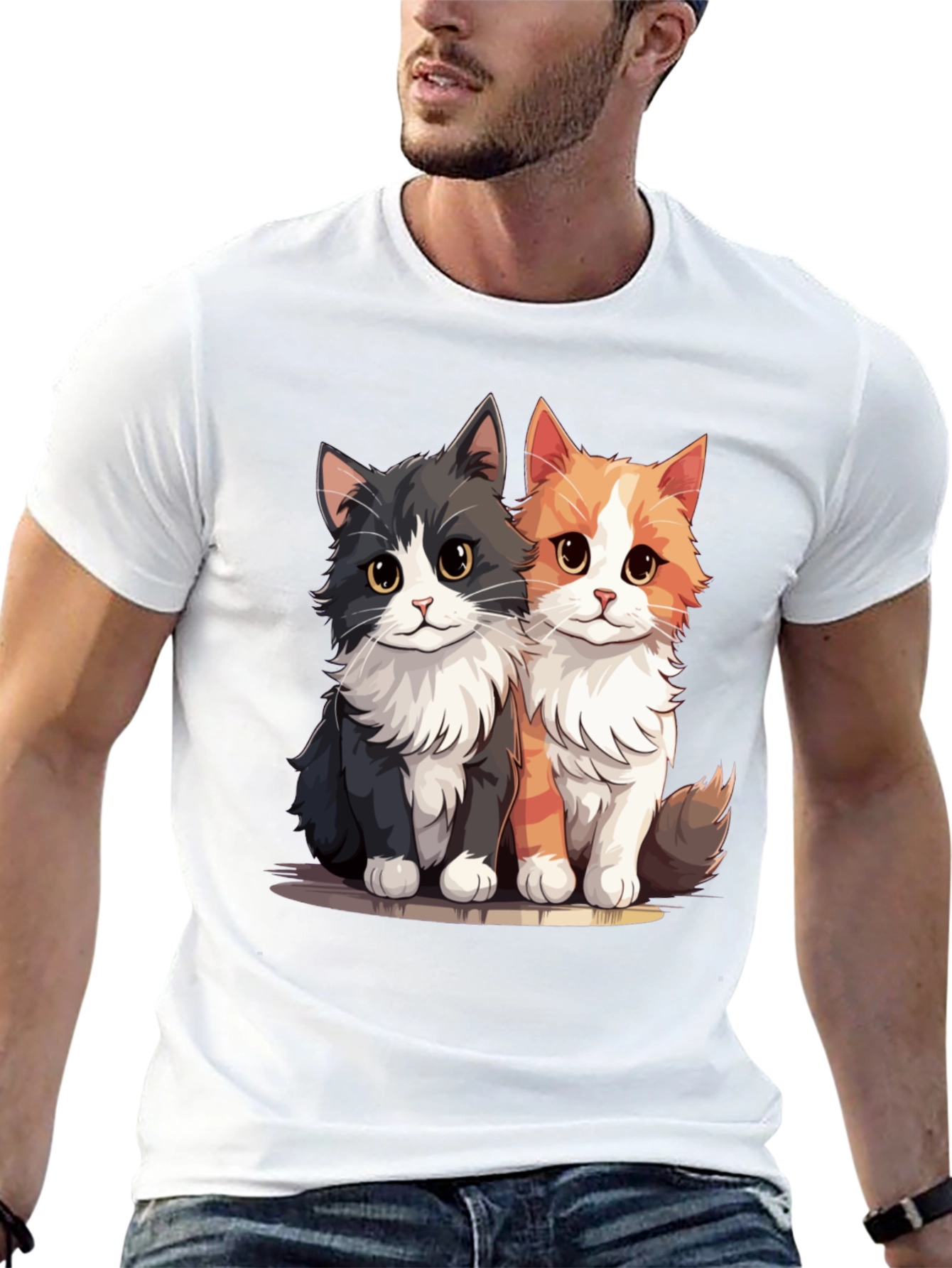 Cute Cats Black T-Shirt