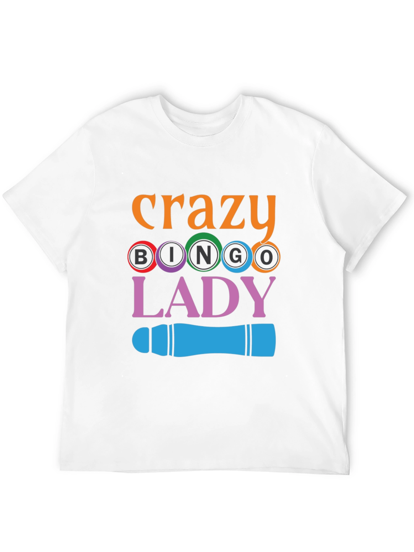 Crazy Bingo Lady Graphic T-Shirt