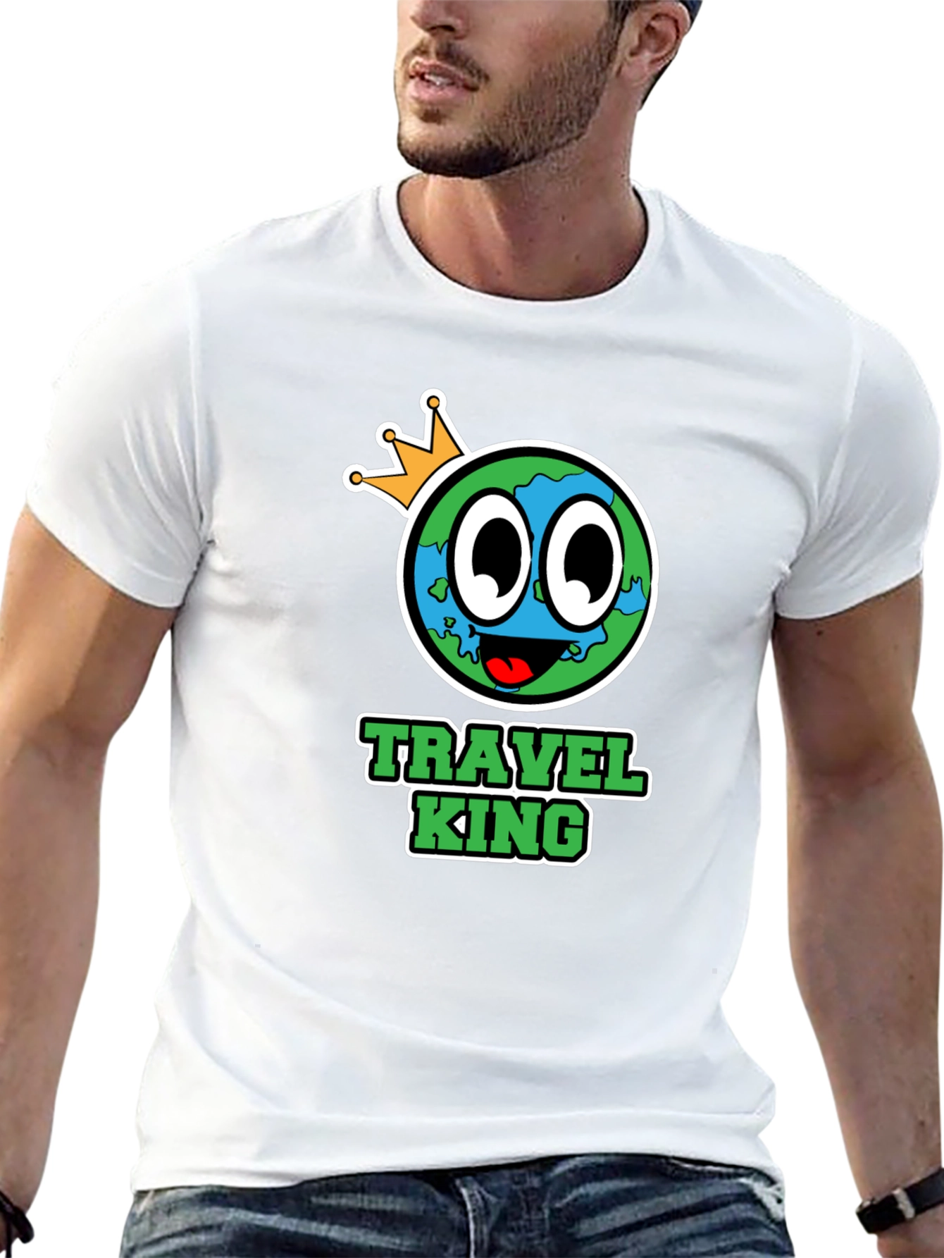 Travel King Graphic T-Shirt - Mens Black Tee