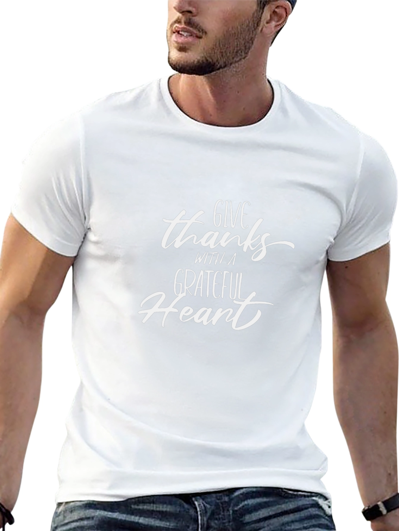Grateful Heart Graphic Tee - Black Cotton T-Shirt