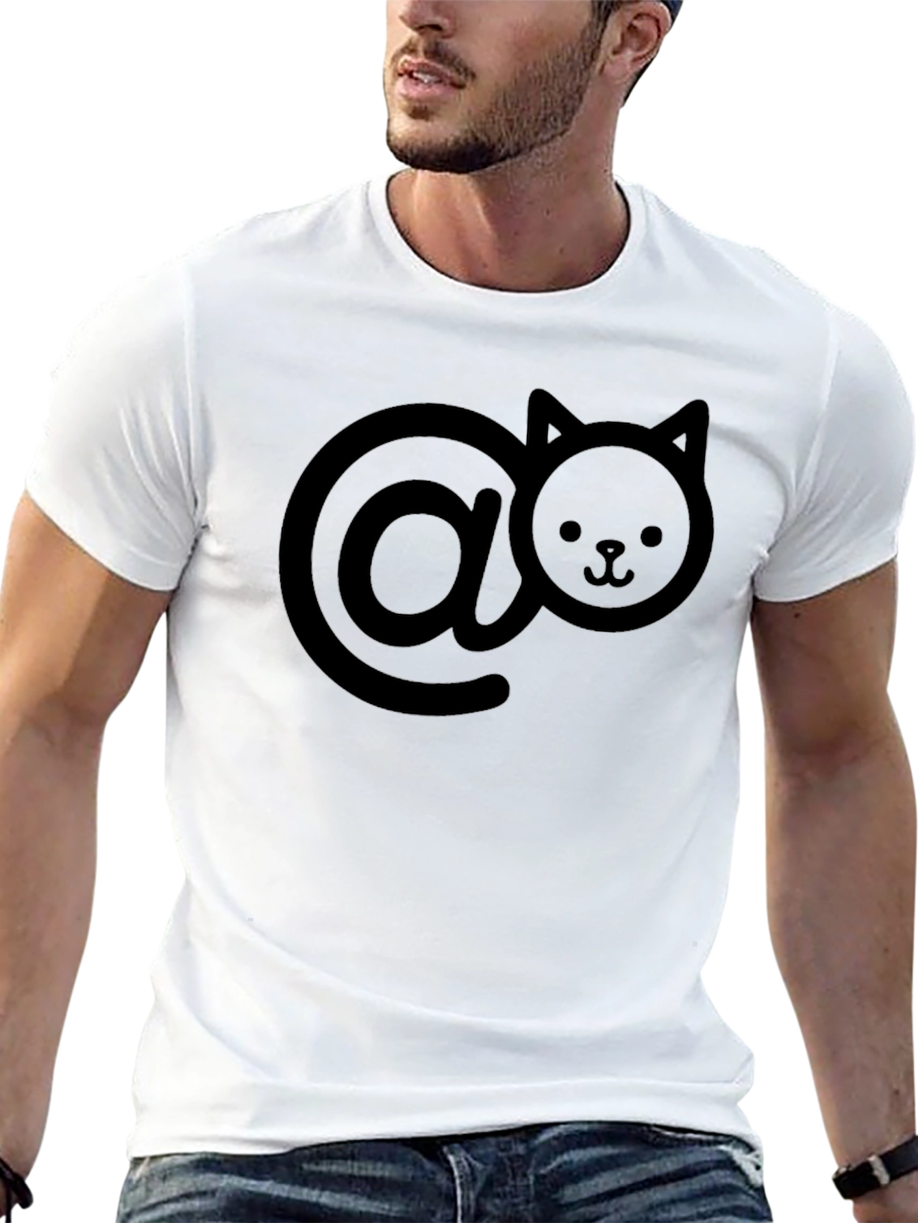 Cool Cat-At Sign Black T-Shirt