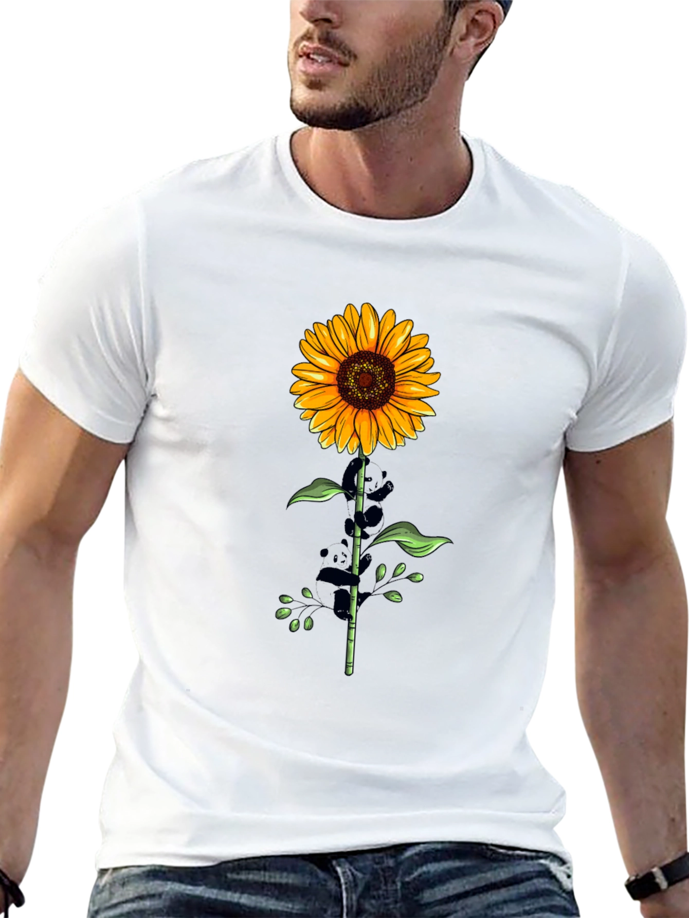 Sunflower Graphic Tee - Stylish Mens Black T-Shirt