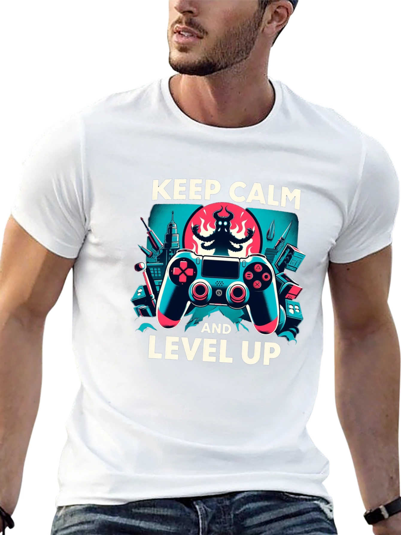 Keep Calm and Level Up Gaming T-Shirt