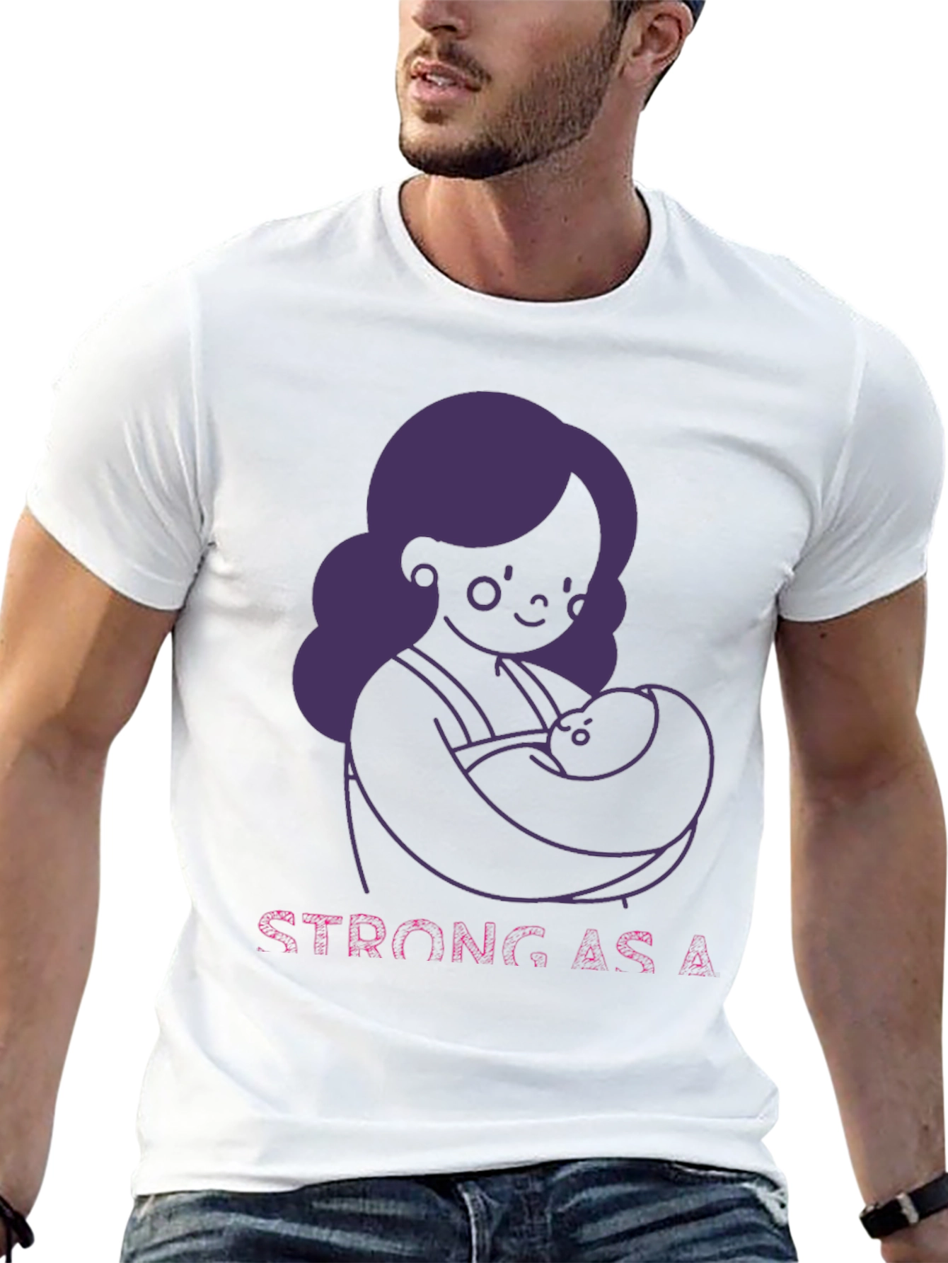 Strong As A Mother T-Shirt - Breastfeeding Support