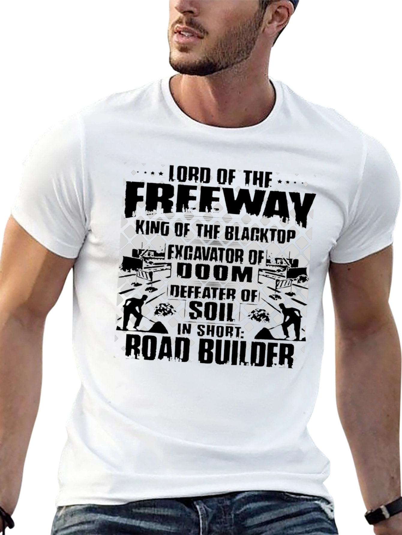 Freeway Lord Road Builder Graphic Black T-Shirt