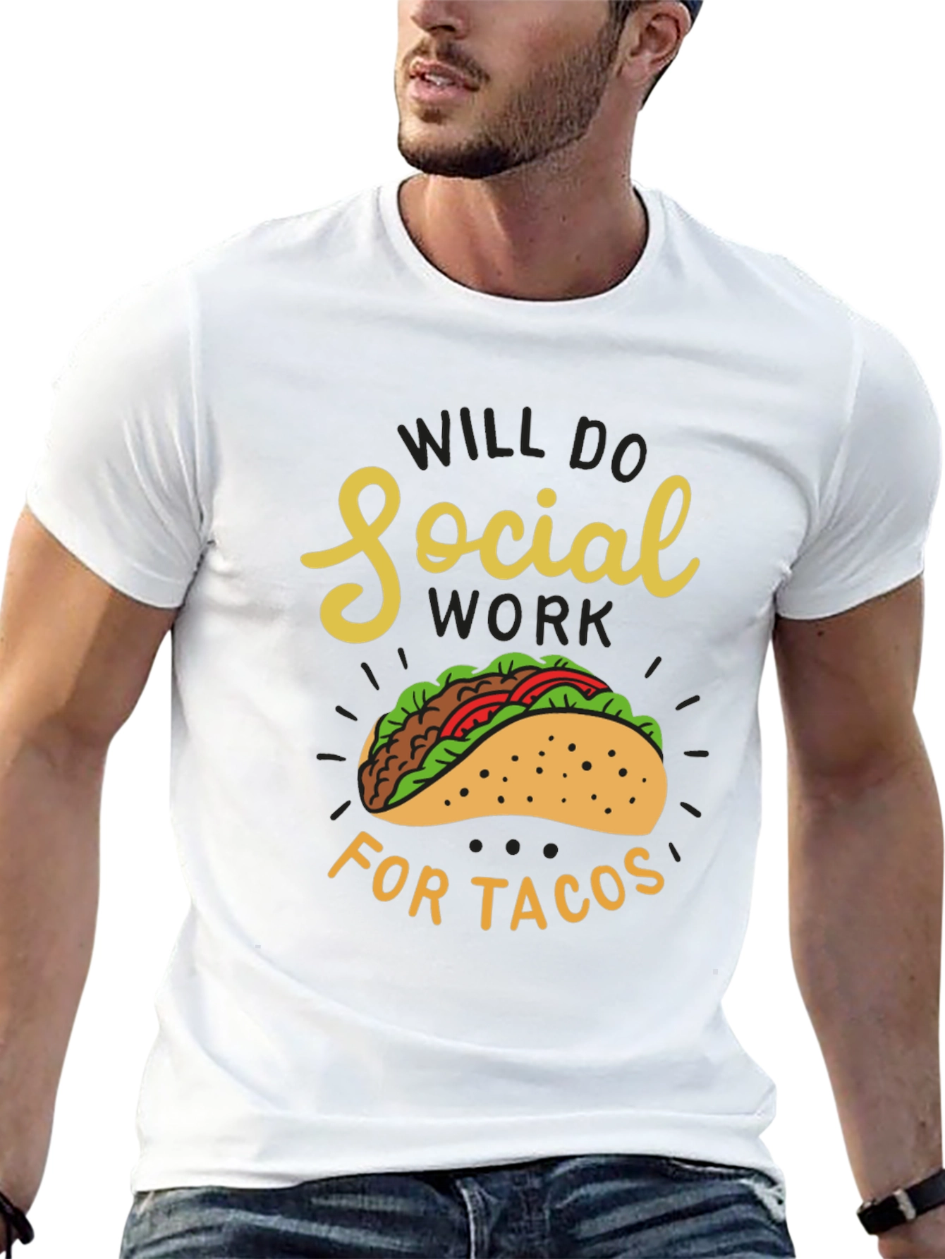 Social Work for Tacos Black Graphic Tee