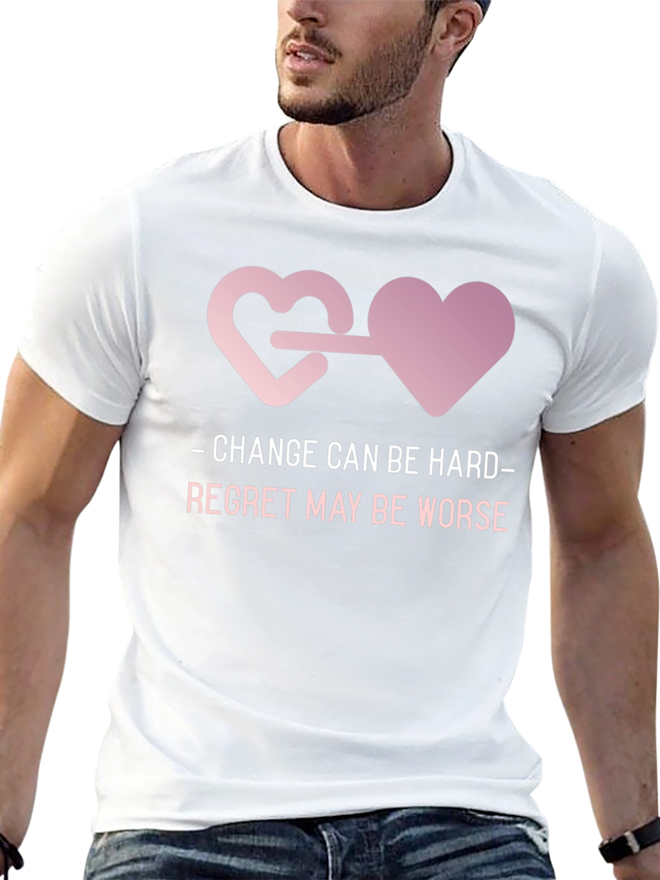 Change is Hard T-Shirt with Heart Connection Design