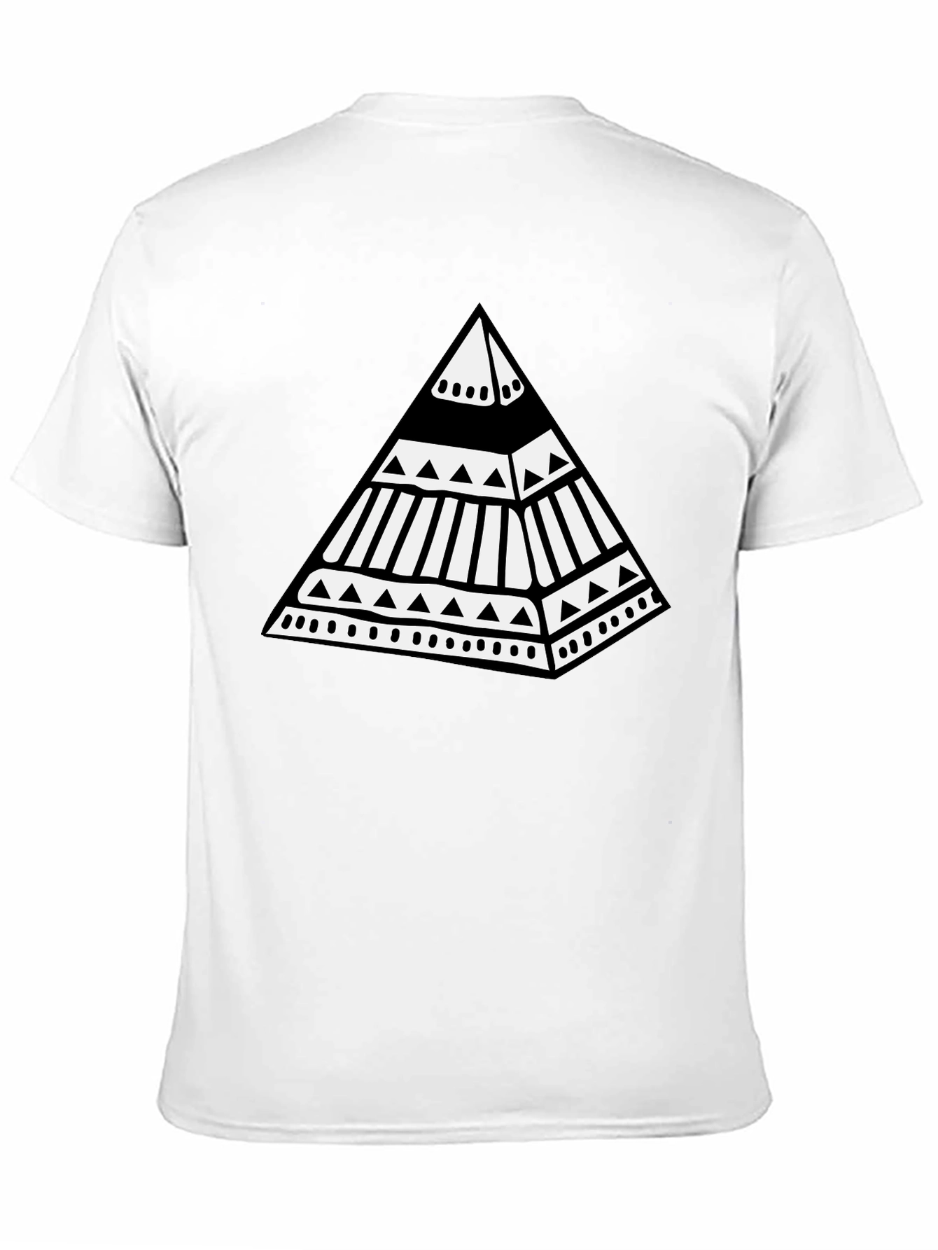Tribal Pyramid Graphic Tee - Stylish Black T-Shirt