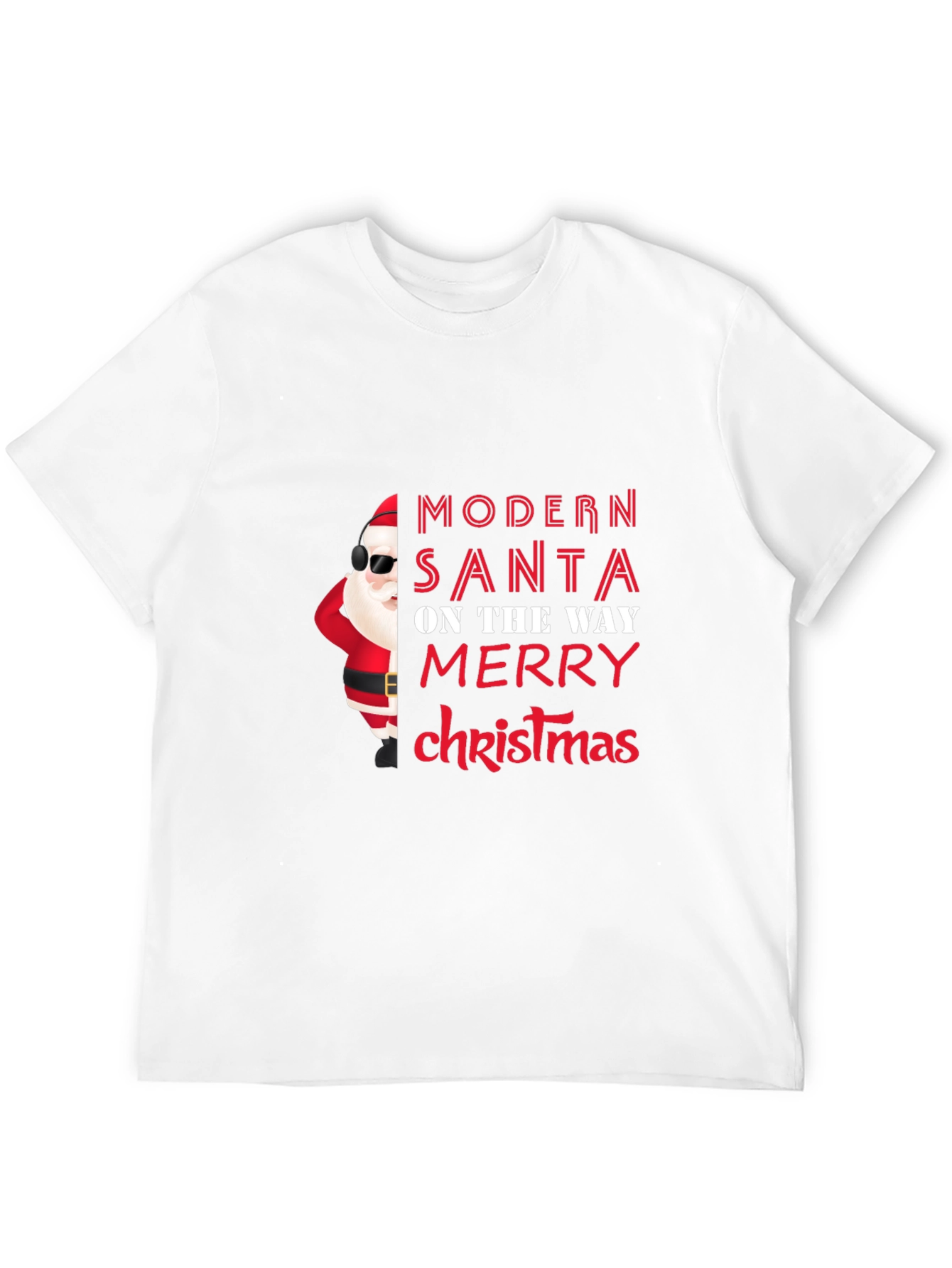 Modern Santa Christmas T-Shirt - Festive Holiday Tee