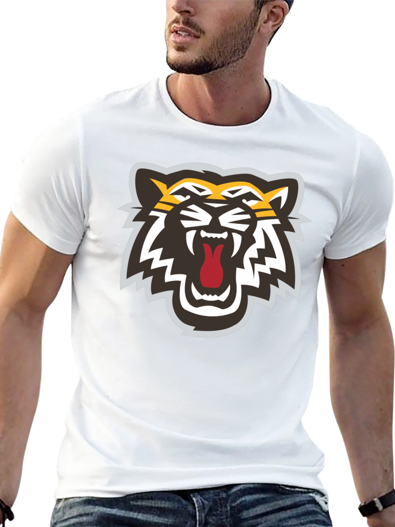 Bold Tiger Graphic Black T-Shirt