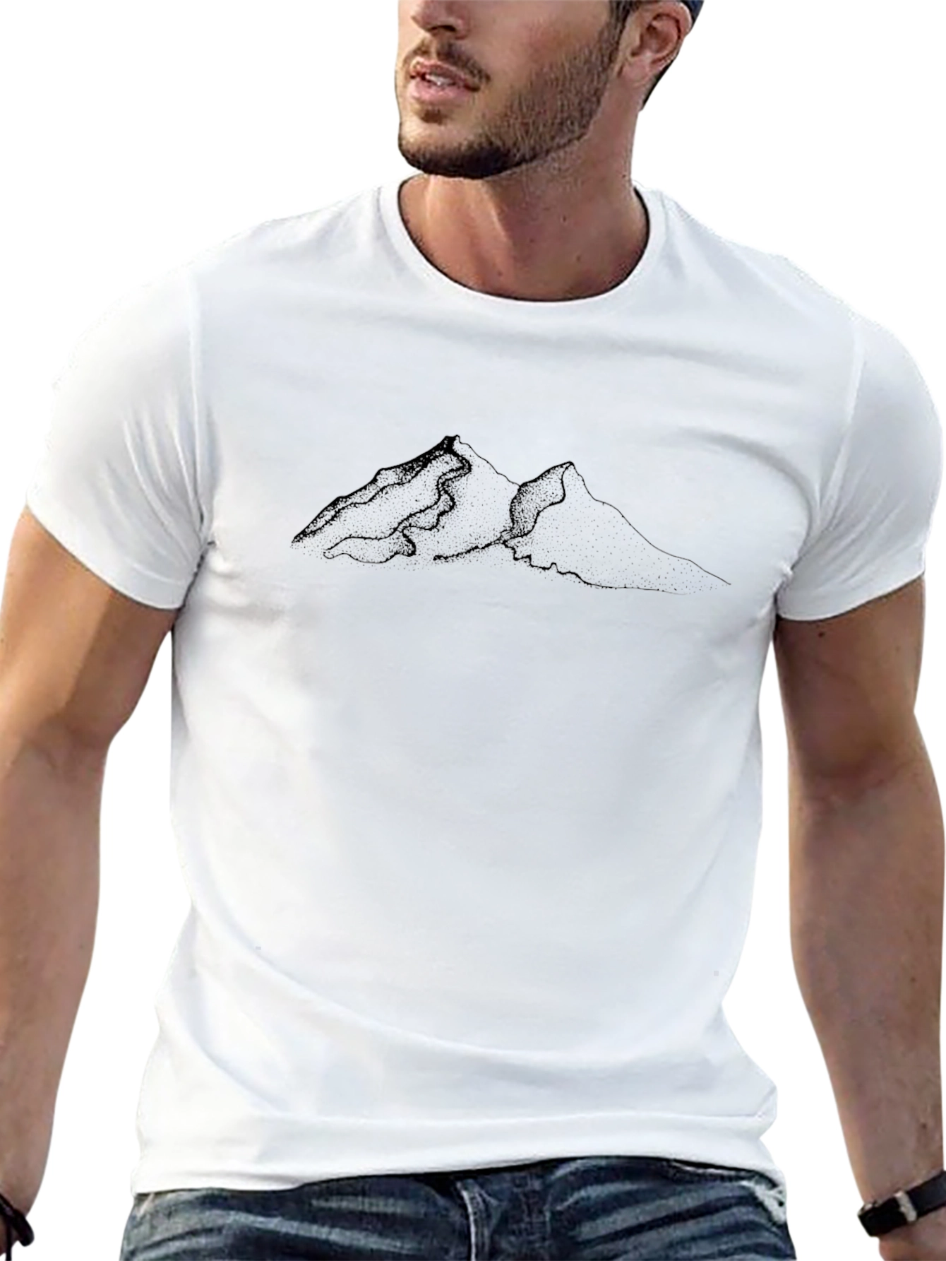 Black Mountain Line Art Tee