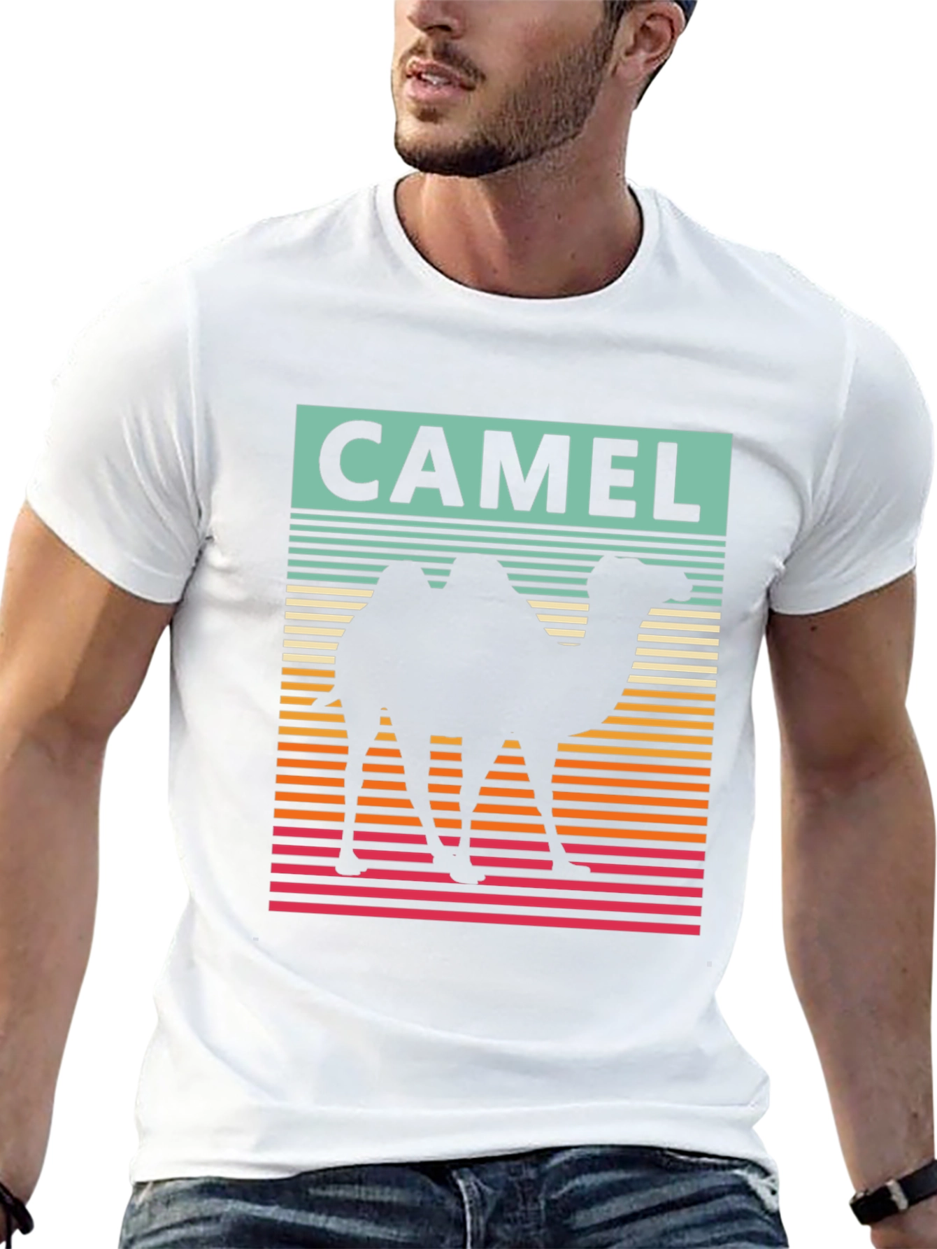 Retro CAMEL Graphic Tee - Mens Black T-Shirt