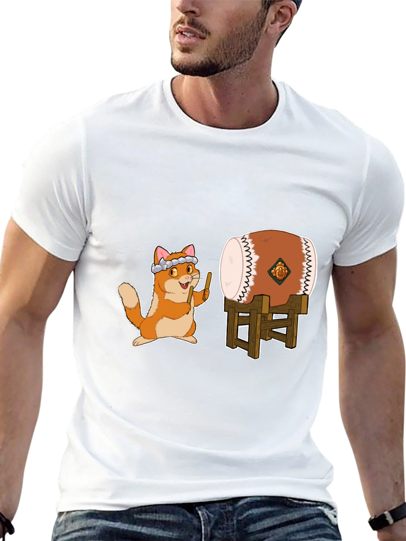 Cat Drummer Graphic Tee