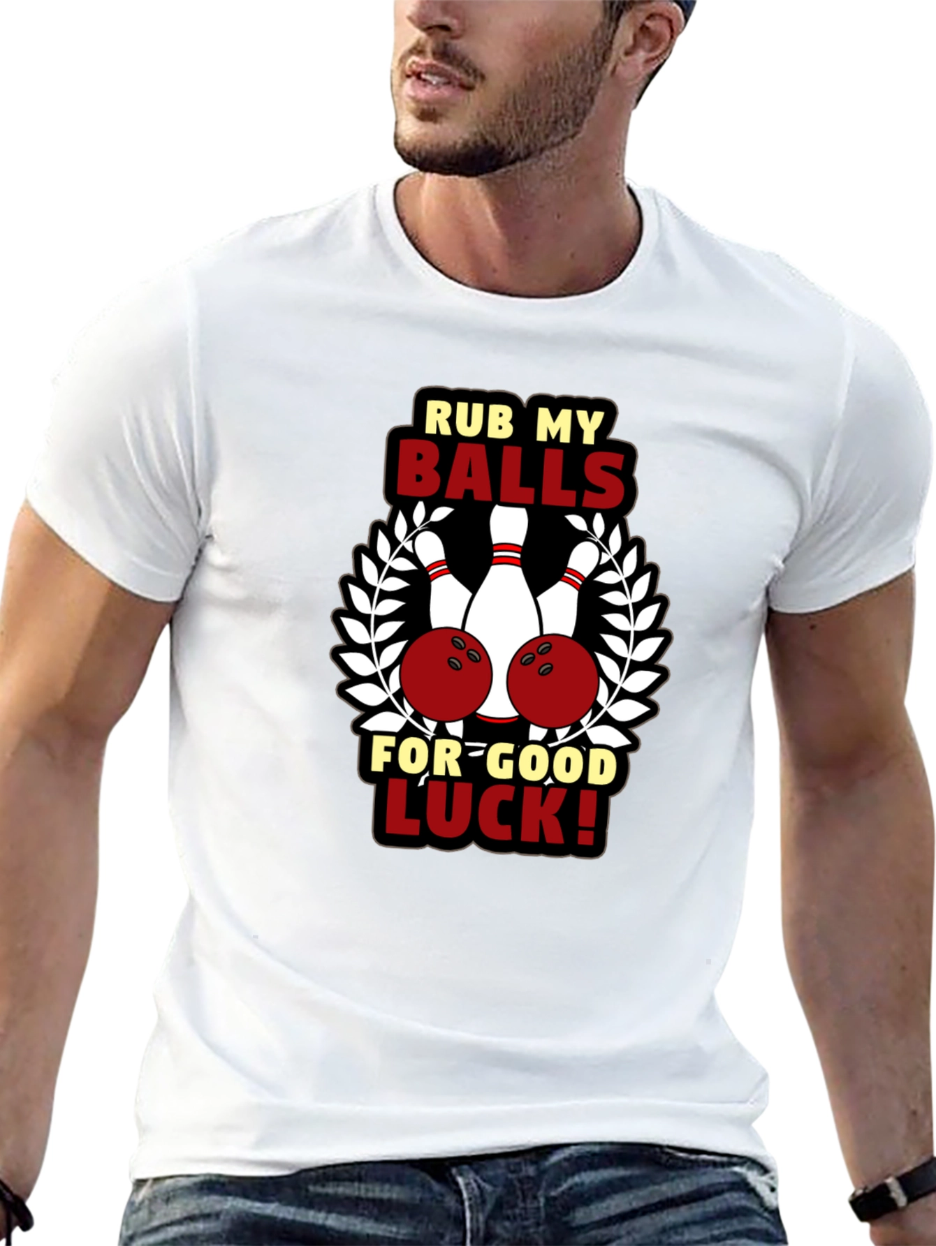 Rub My Balls T-Shirt - Funny Bowling Graphic Tee