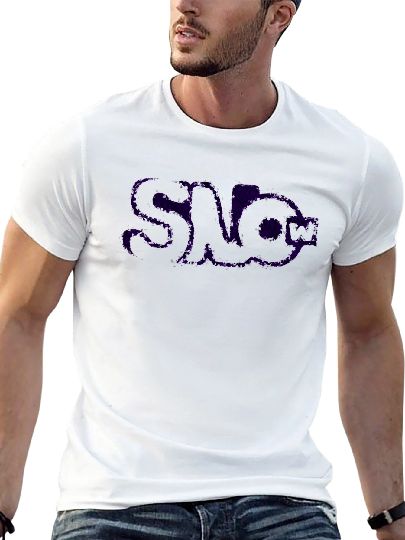 Mens Black T-Shirt with Purple SLO Graphic
