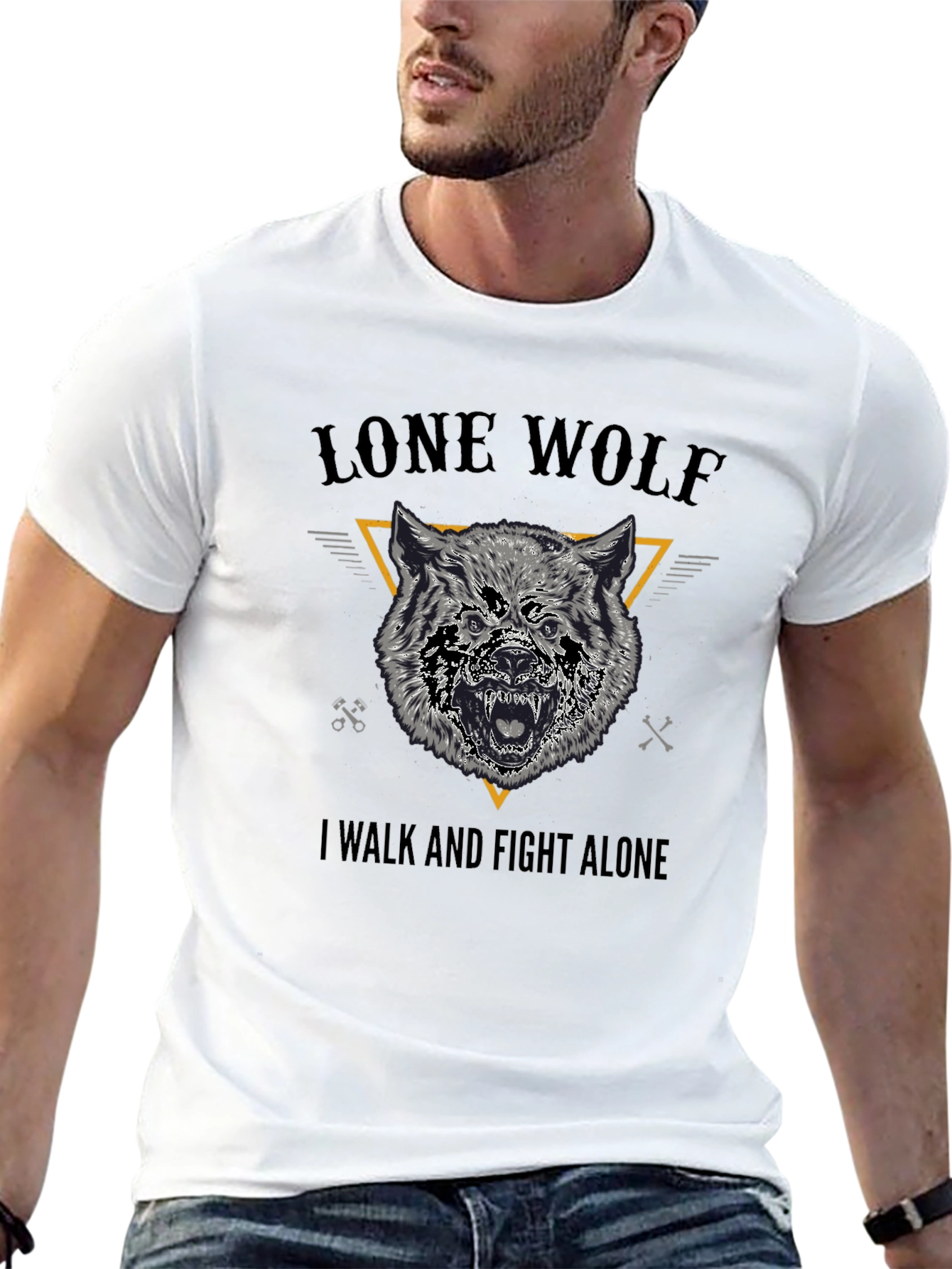 Lone Wolf Graphic Tee - Black Cotton T-Shirt