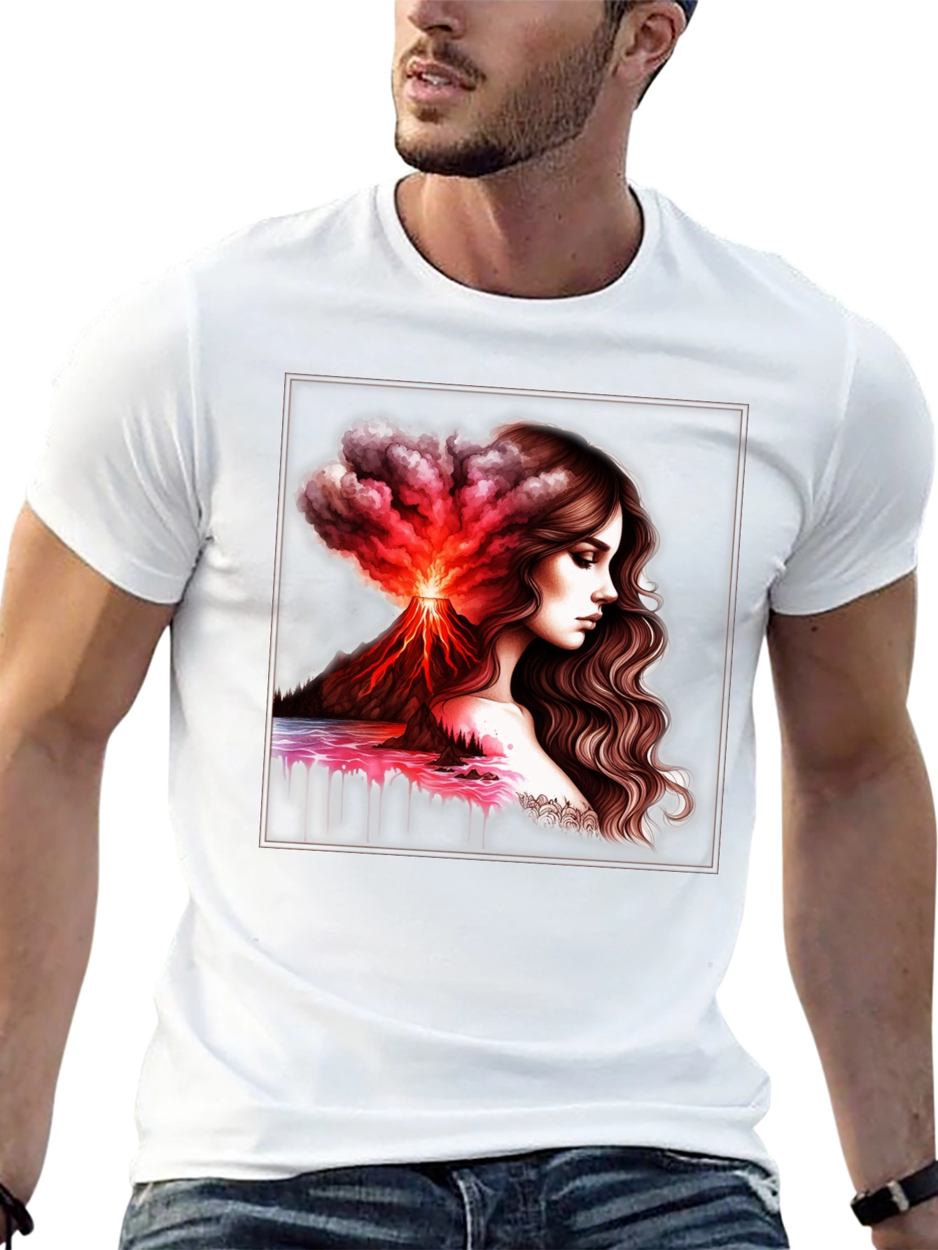 Volcano Goddess Graphic Black T-Shirt