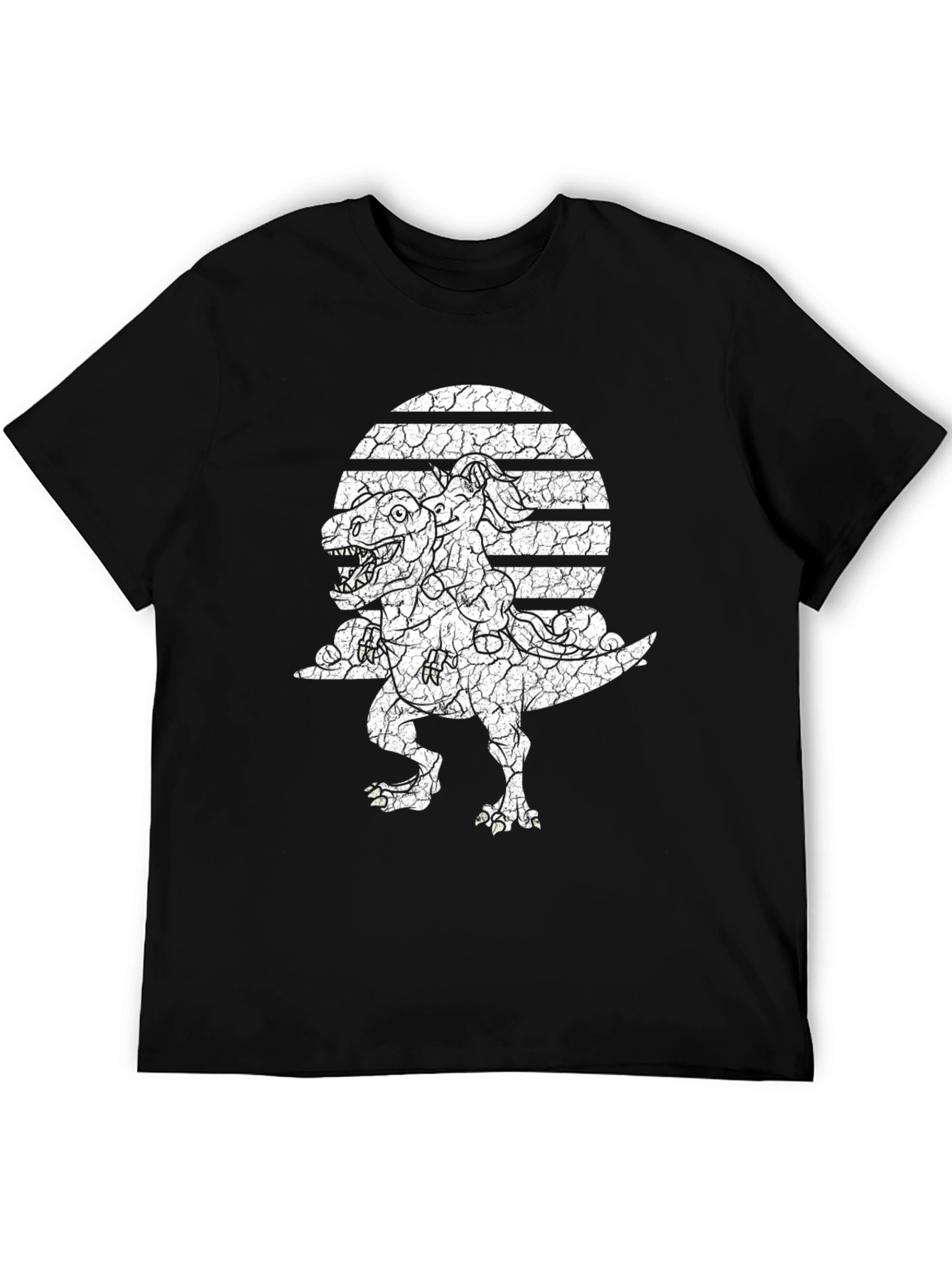 Dino Sunset Graphic Tee - Unique Distressed Design