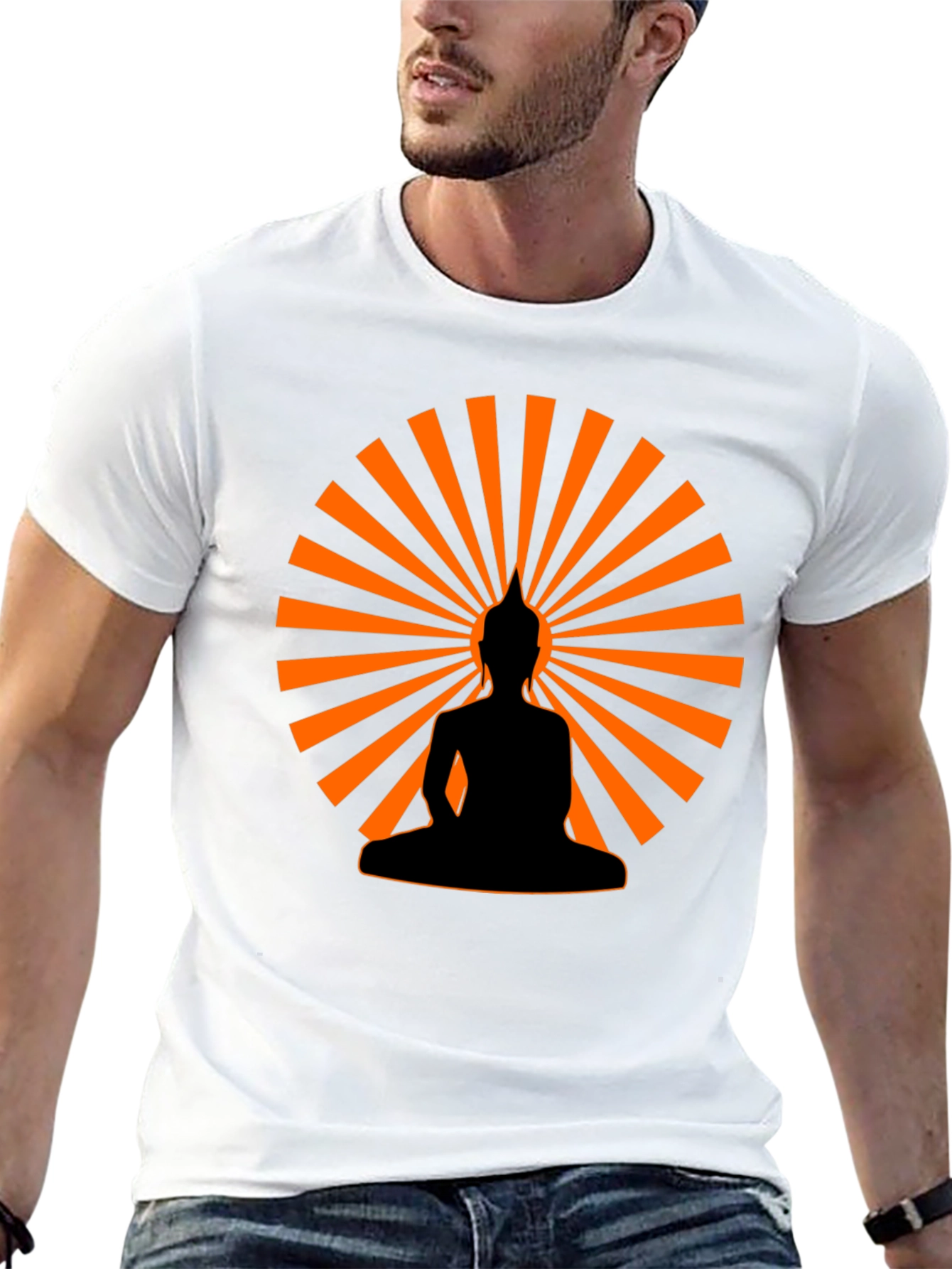 Buddha Silhouette Graphic Tee - Mens Black T-Shirt