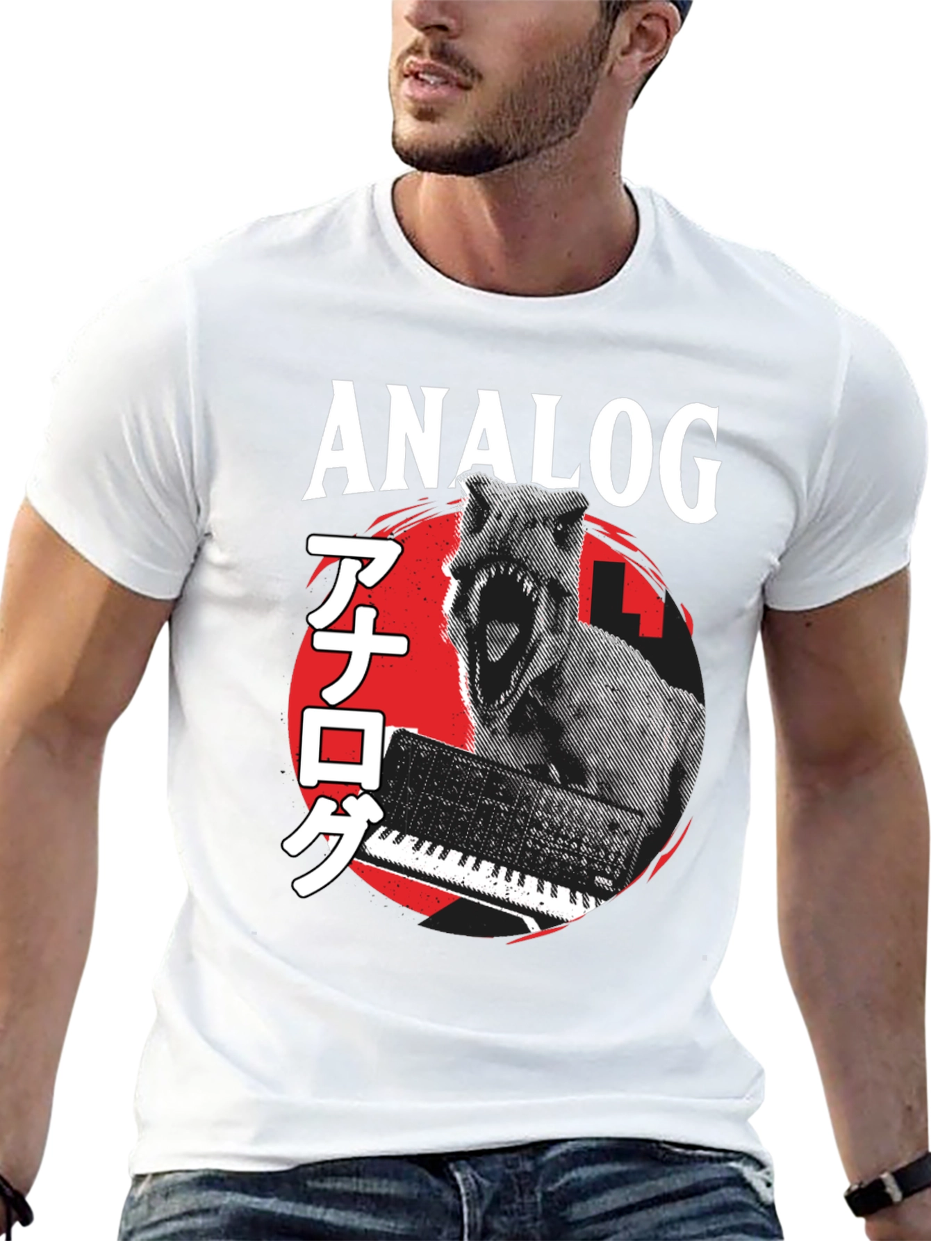 Analog Synth Dinosaur T-Shirt - Music Producer Tee