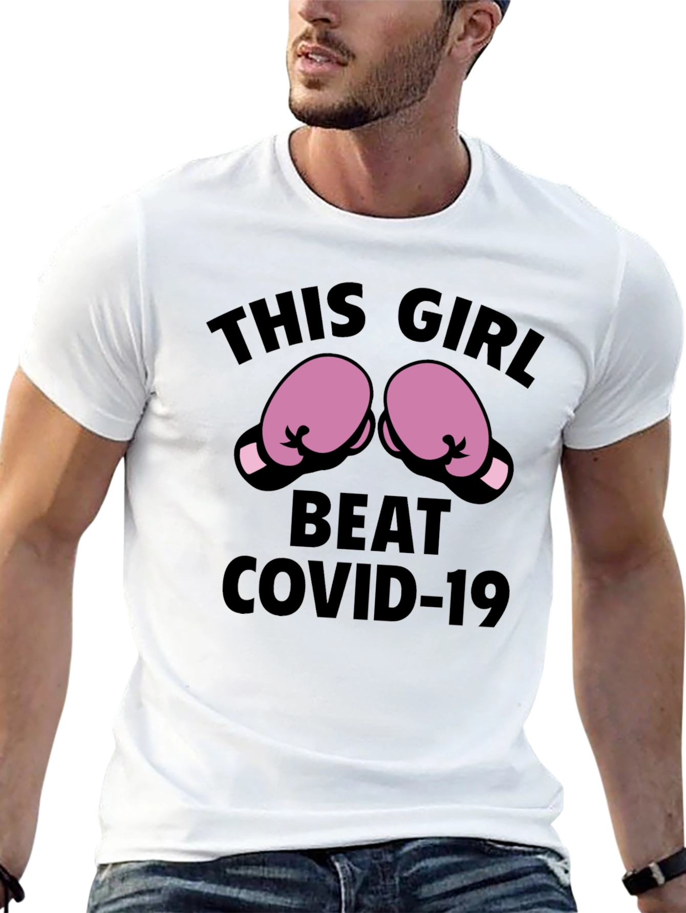 This Girl Beat COVID-19 Boxing Gloves T-Shirt