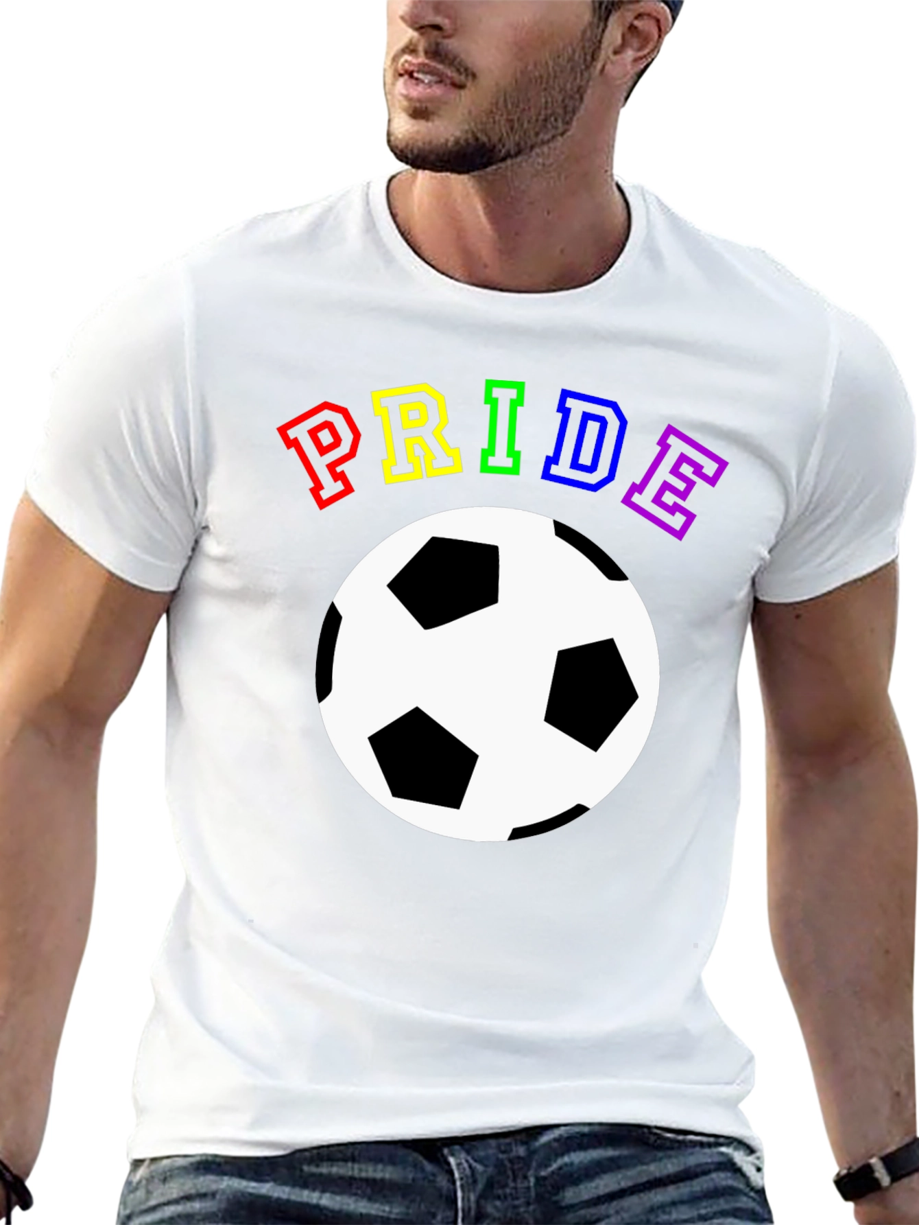 Pride Soccer T-Shirt - Rainbow Graphic Tee
