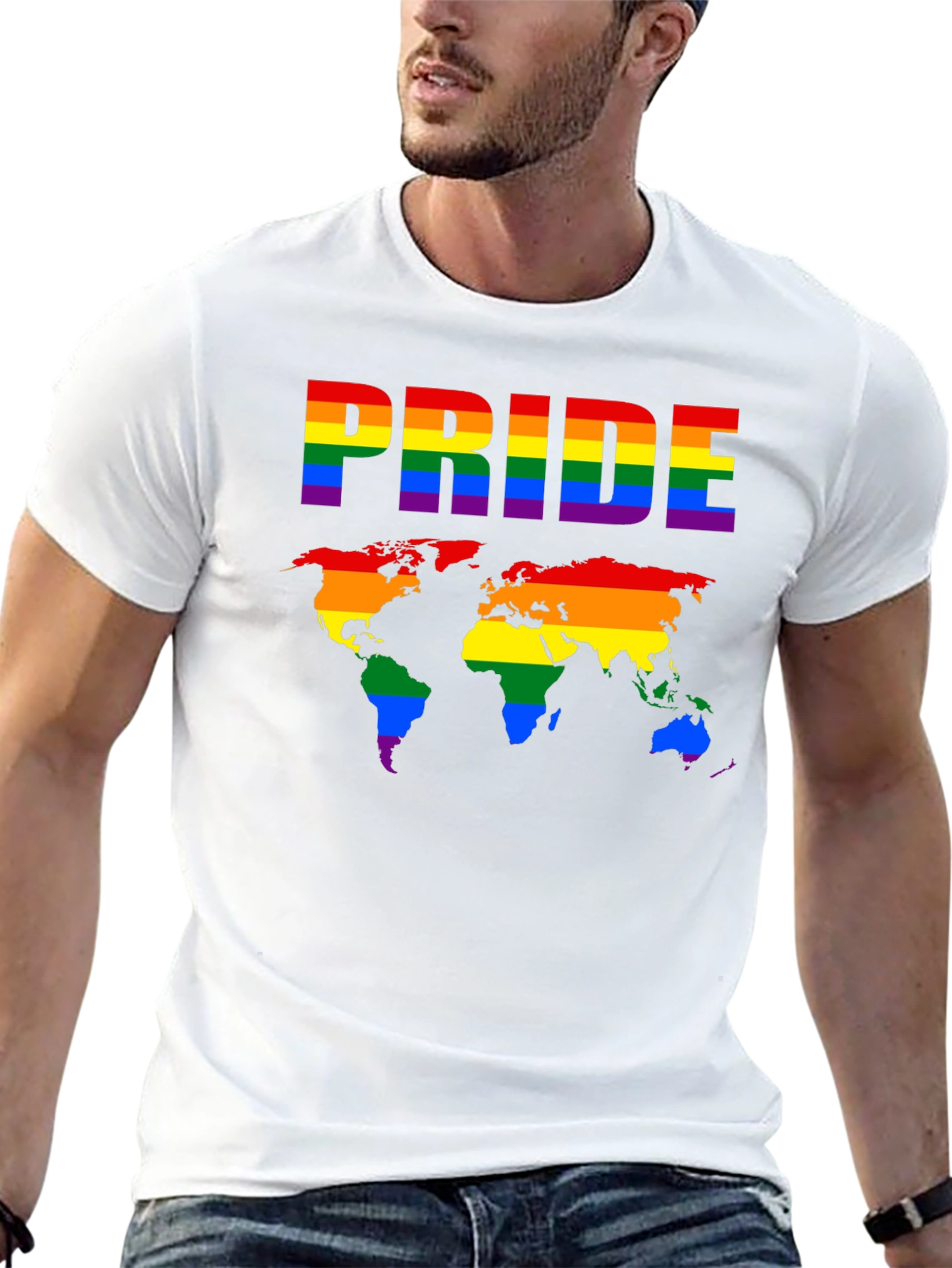 Pride World Map T-Shirt - LGBTQ+ Rainbow Tee