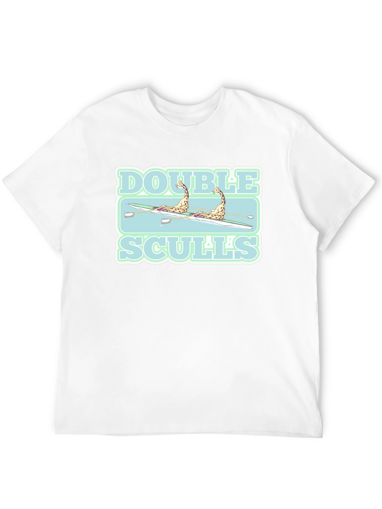 Double Sculls Giraffe Rowing Graphic T-Shirt