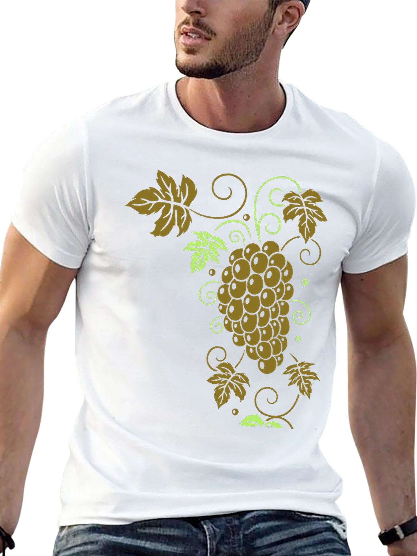 Grape Vine Graphic Tee - Stylish Black T-Shirt
