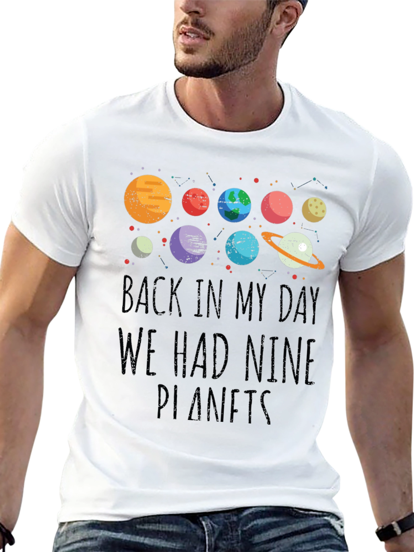 Nine Planets Retro T-Shirt - Space Theme