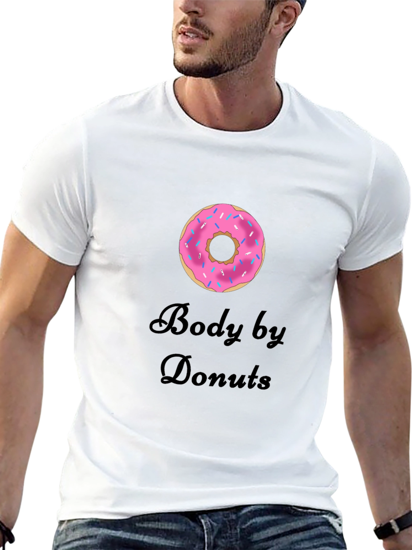 Body by Donuts T-Shirt - Casual Crew Neck Tee