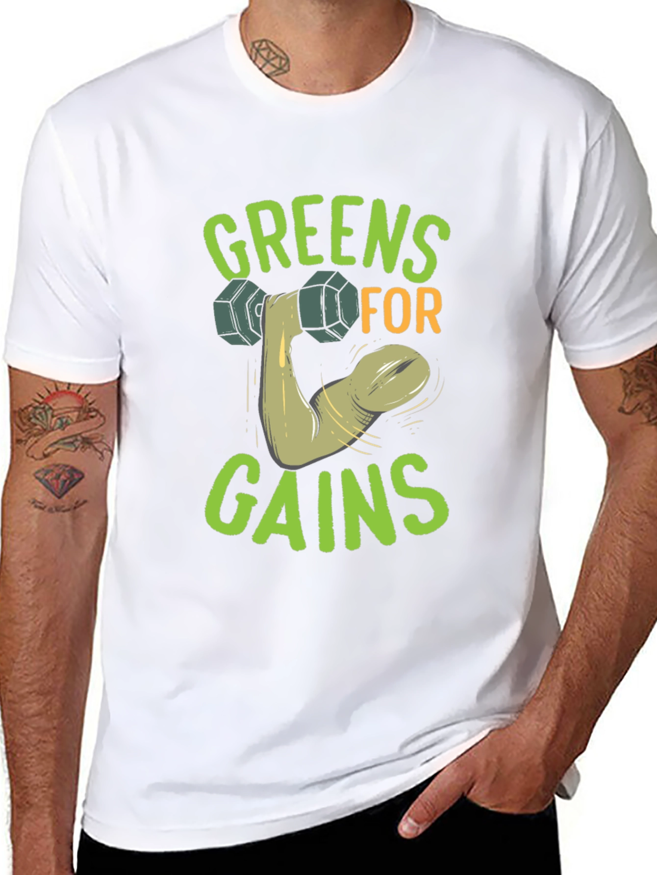 Greens For Gains Graphic T-Shirt