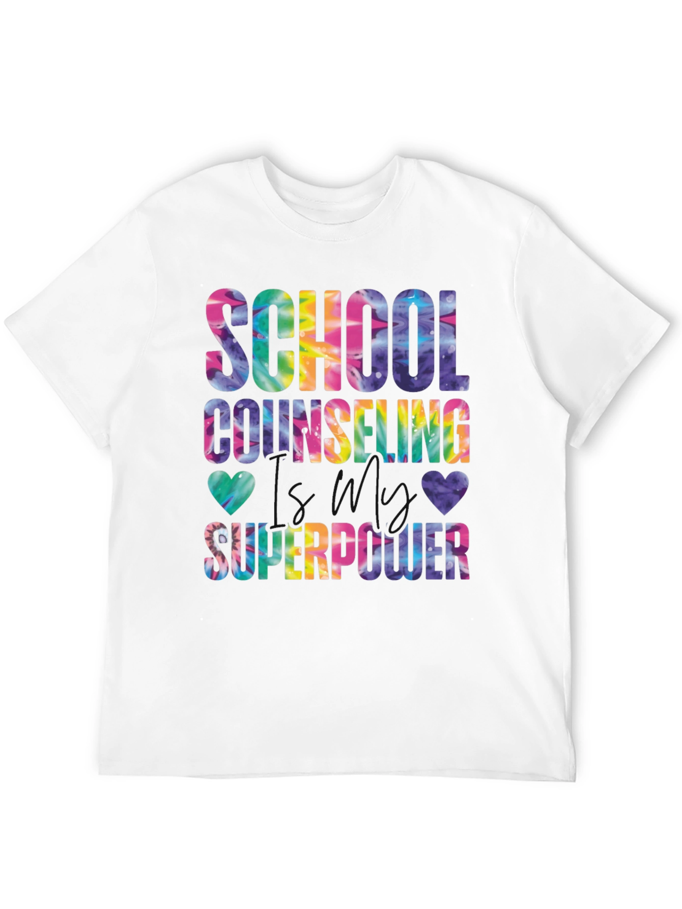 School Counseling Superpower Tie-Dye Graphic T-Shirt