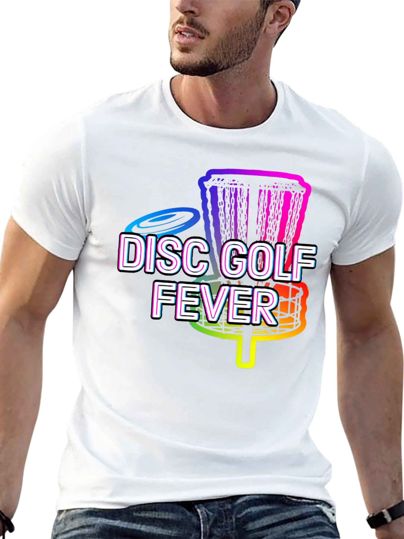 Disc Golf Fever Tee - Rainbow Graphic T-Shirt