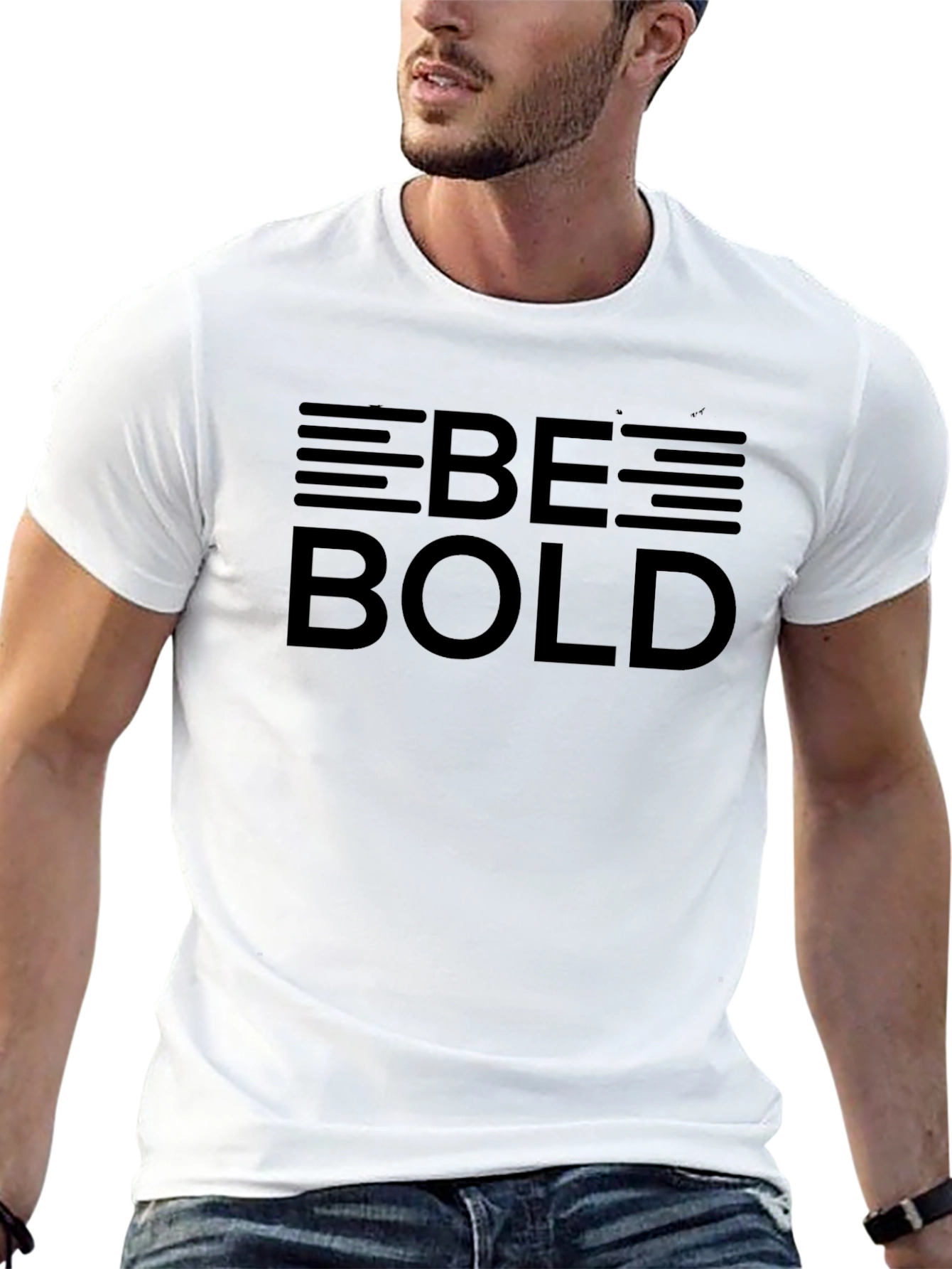 Be Bold Graphic Tee - Black Cotton T-Shirt