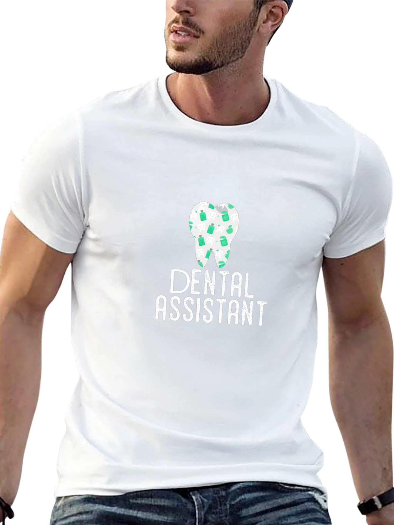 Dental Assistant Tooth Graphic Black T-Shirt