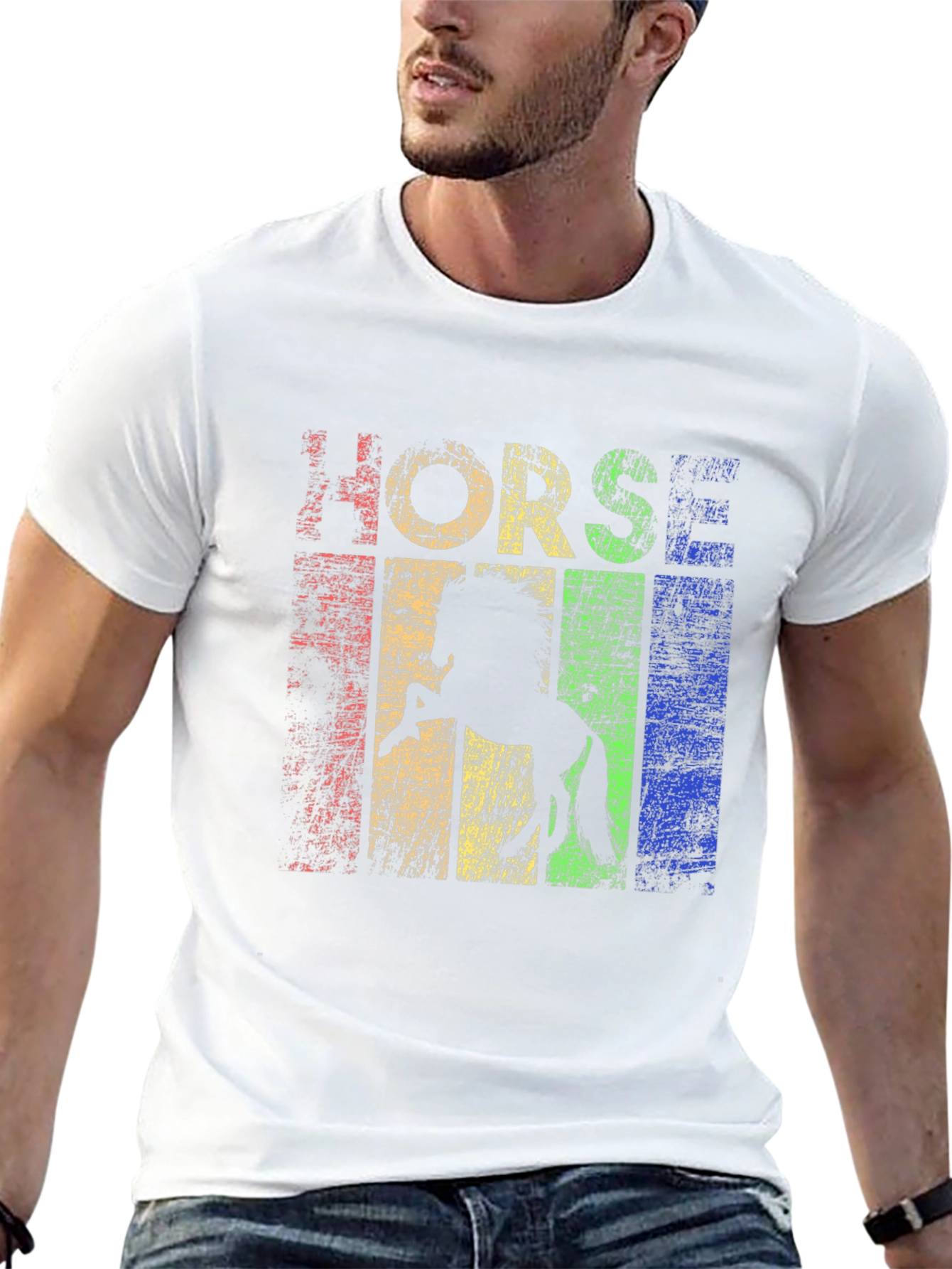 Retro Horse Graphic T-Shirt - Black