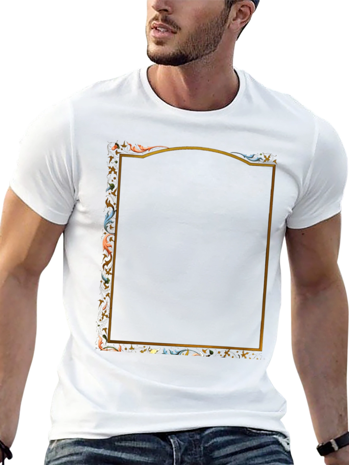 Ornate Framed Graphic Tee - Unique Design