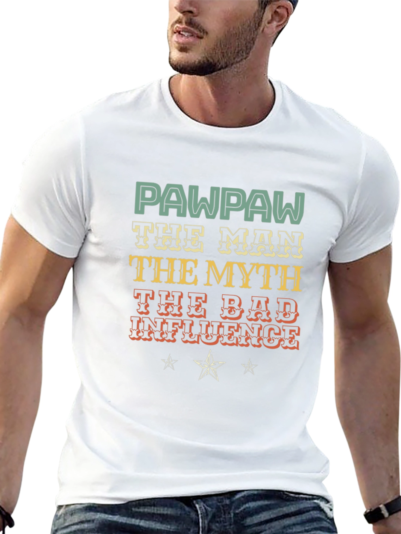 Pawpaw Man Myth Bad Influence Graphic T-Shirt