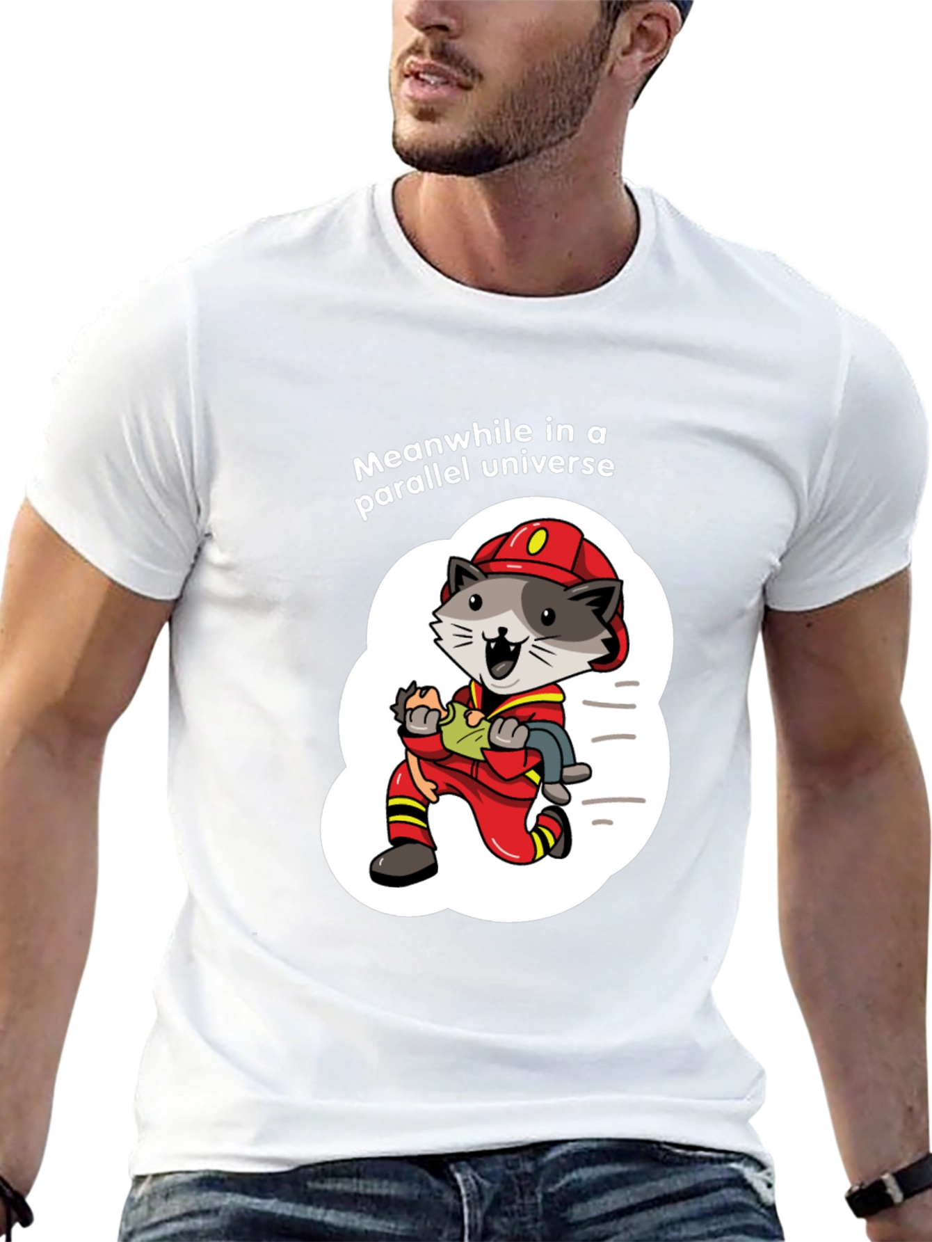 Parallel Universe Firefighter Raccoon T-Shirt