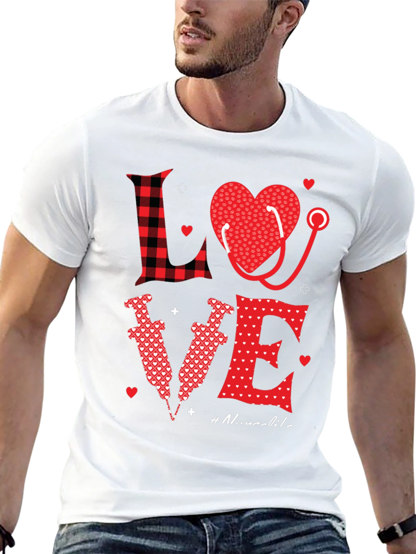 Nurse Love Graphic Tee - Valentines Day Gift