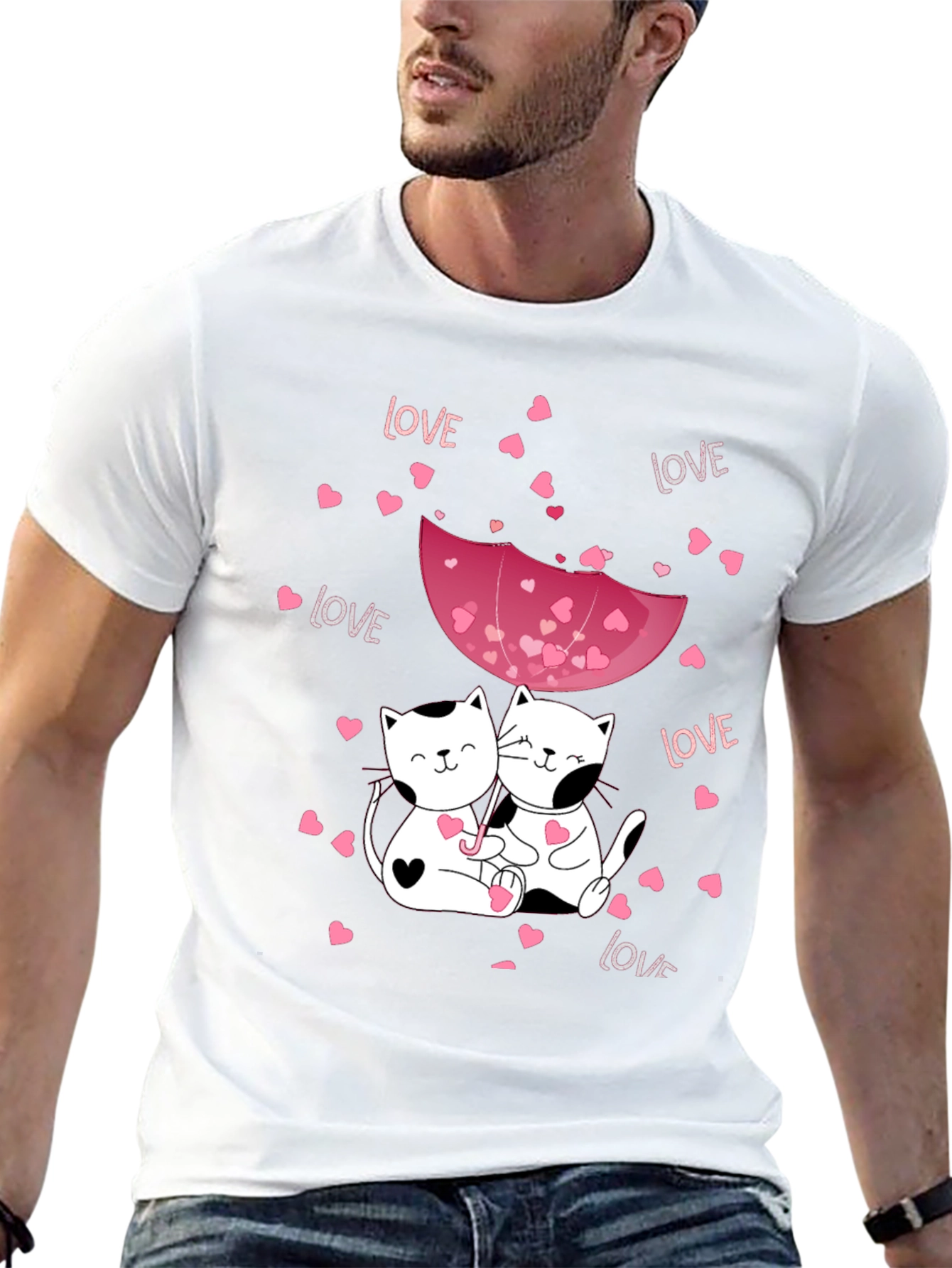 Cats in Love Graphic Tee - Valentines Day Shirt